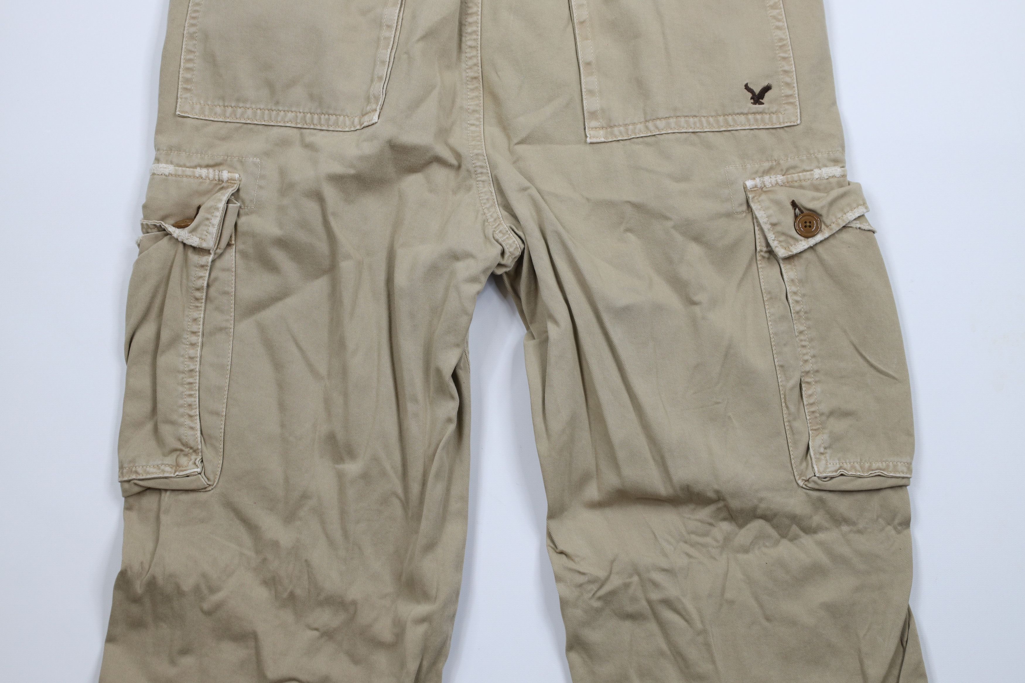 American Eagle Outfitters × Vintage Vintage American Eagle Outfitters Wide Leg Cargo Pants Beige Size US 36 / EU 52 - 10 Thumbnail