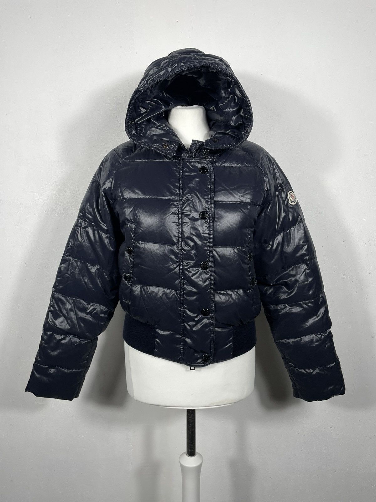 Moncler Navy Puffer Hood Down Jakcet Coat Luxury Designer