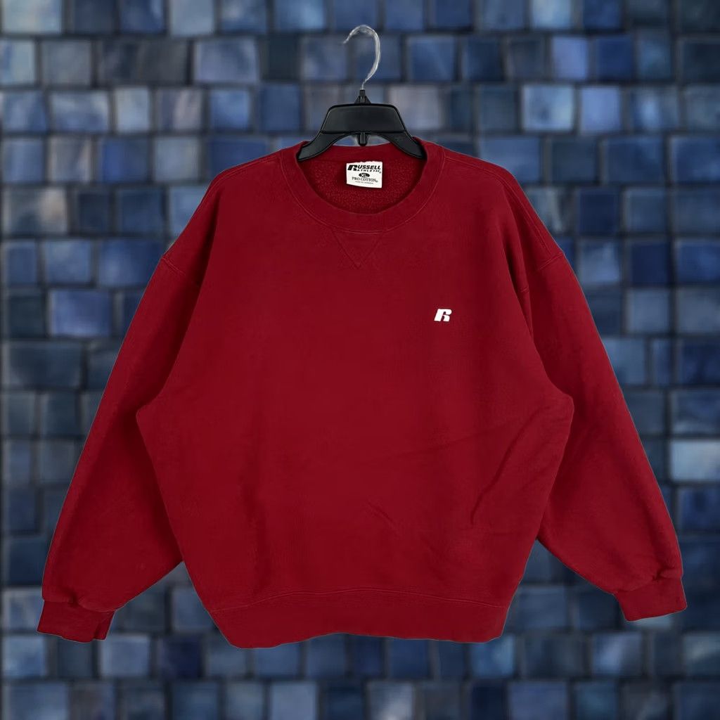 Russell Athletic VINTAGE Russell Sweatshirt Mens XL Red Crewneck Pro Cotton Embroidered Russell Athletic Sweatshirt Men XL Red Embroidered Cotton Pro Nike Size US XL / EU 56 / 4 - 1 Thumbnail