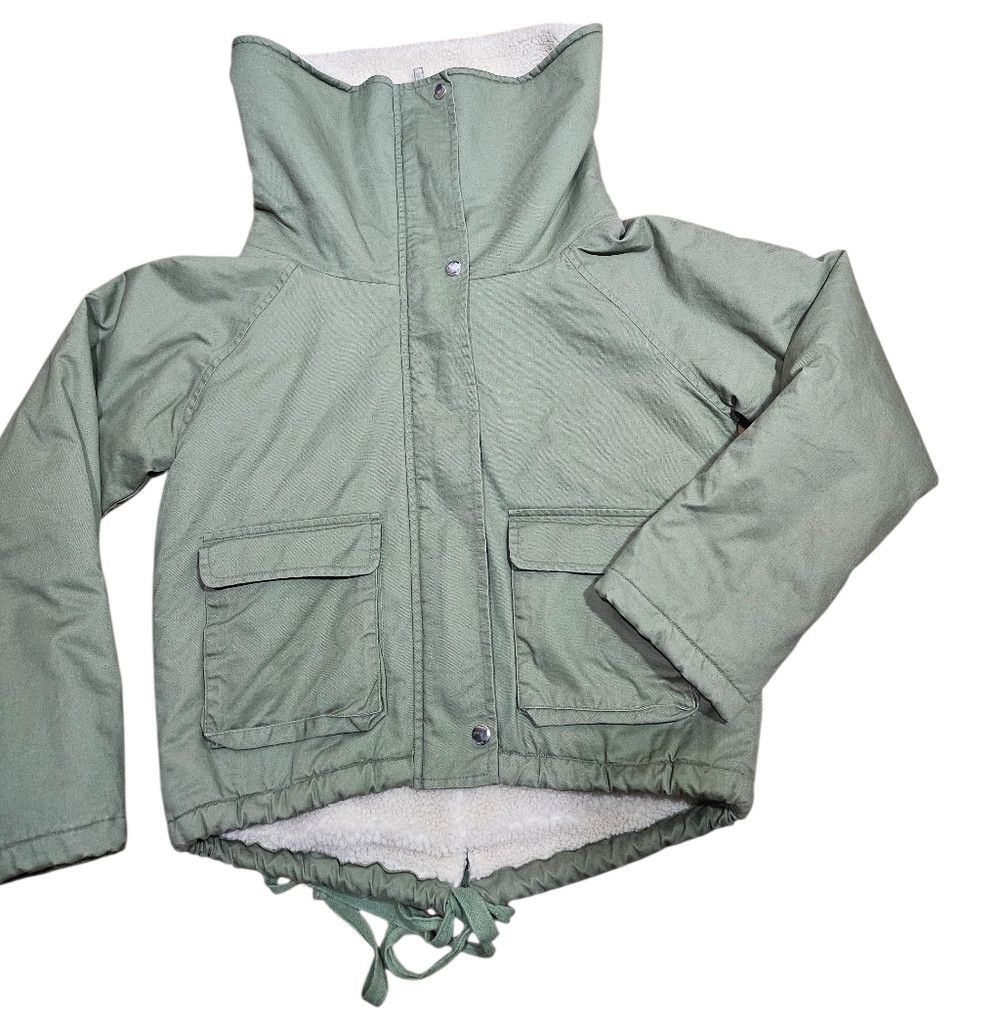 Other UNIF Mia Green Crop Sherpa Parker Jacket Small Size S / US 4 / IT 40 - 3 Thumbnail
