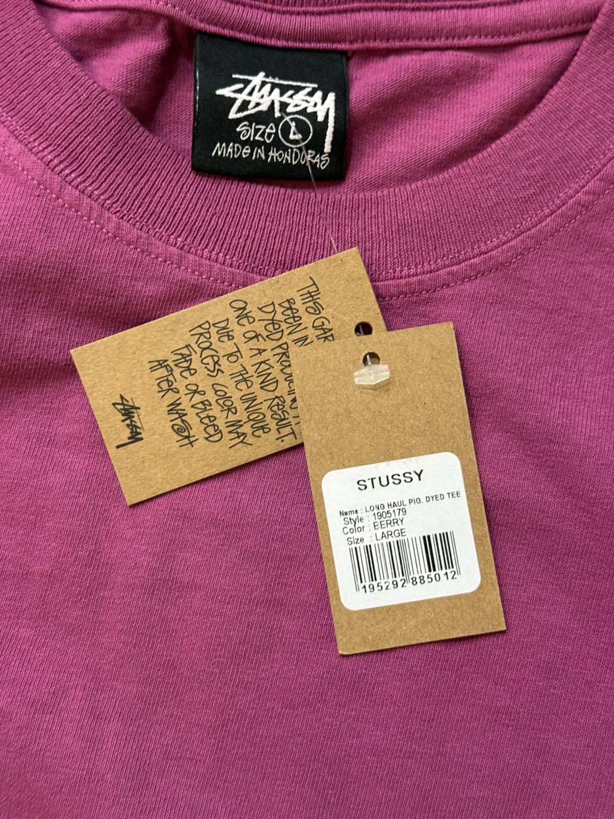 Stussy Stussy Long Haul Pigment Dyed Berry Tee T-Shirt Size L Large Size US L / EU 52-54 / 3 - 5 Thumbnail