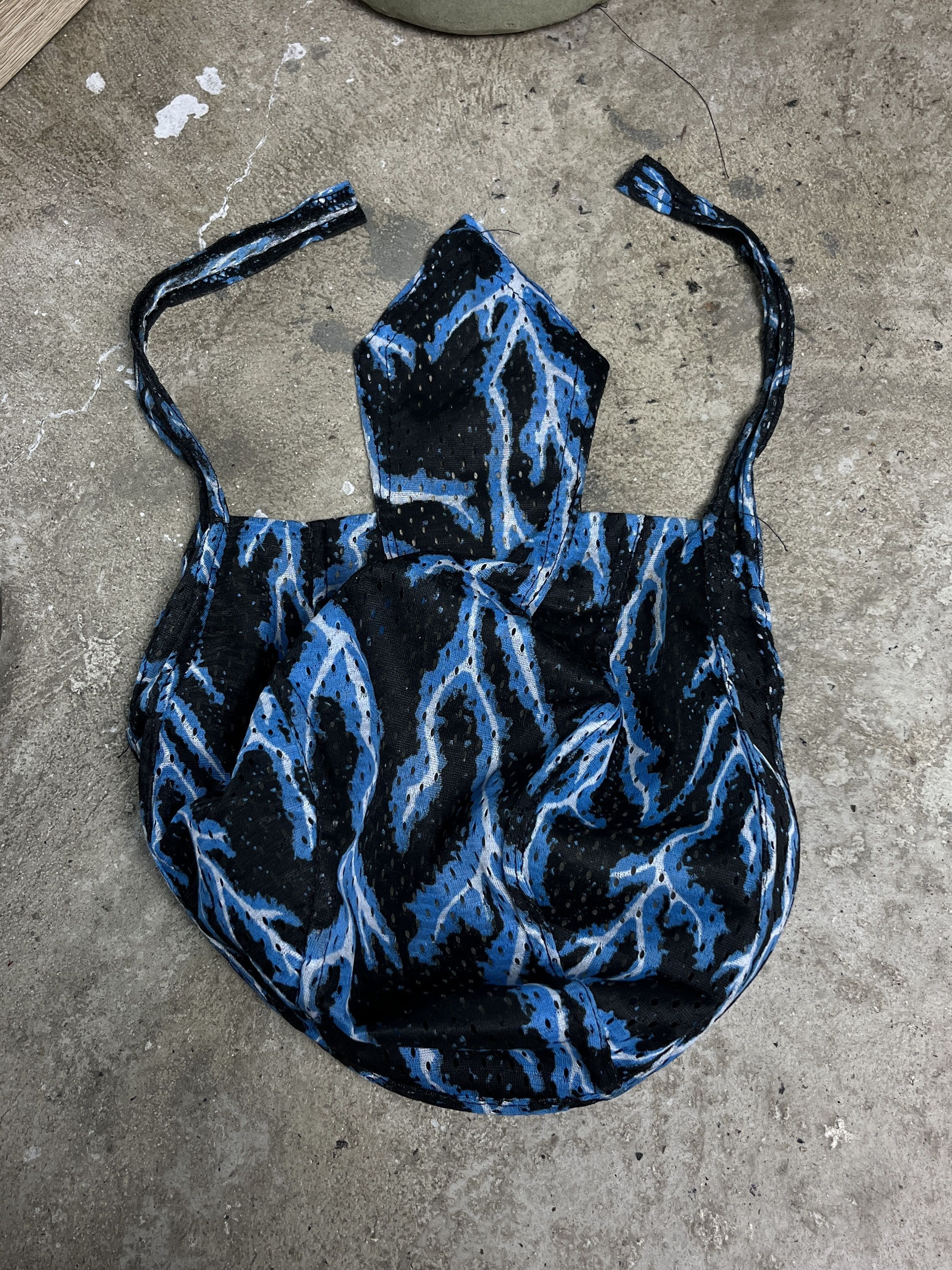 Vintage BLUE LIGHTNING BOLT PRINT DURAG - № 4513 Size ONE SIZE - 1 Thumbnail
