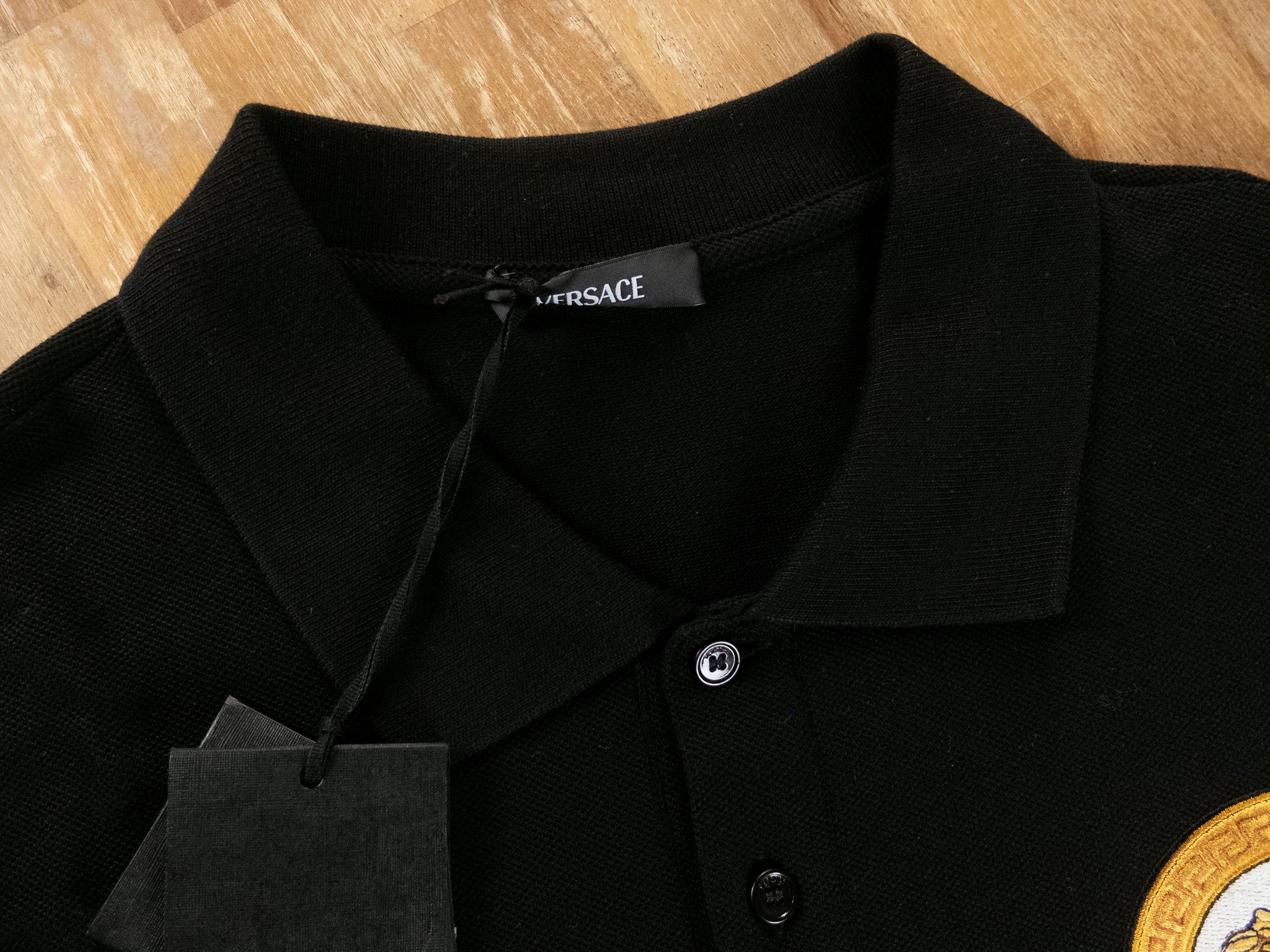 Versace VERSACE black Medusa logo embroidered polo shirt XL Size US XL / EU 56 / 4 - 6 Thumbnail