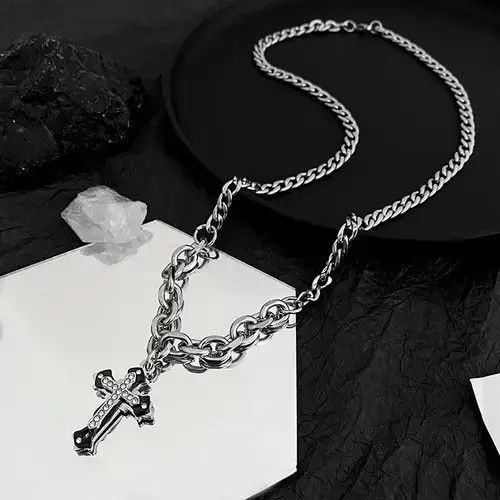 Other Titanium Steel Cross Pendant Necklace for Men Women Size ONE SIZE - 3 Thumbnail