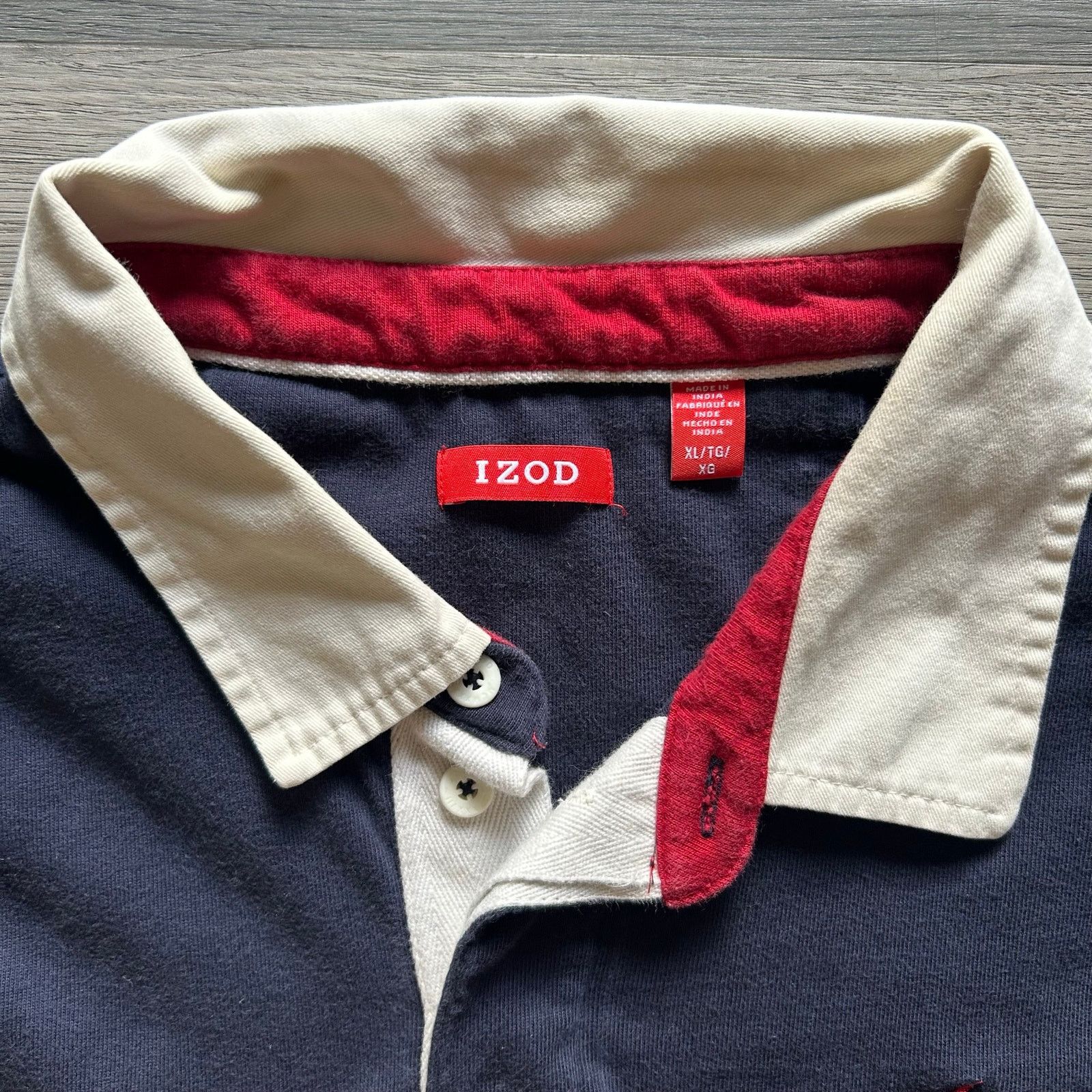 Izod Vtg y2k IZOD Men's Long Sleeve Striped Rugby collared Shirt Size US XL / EU 56 / 4 - 3 Thumbnail