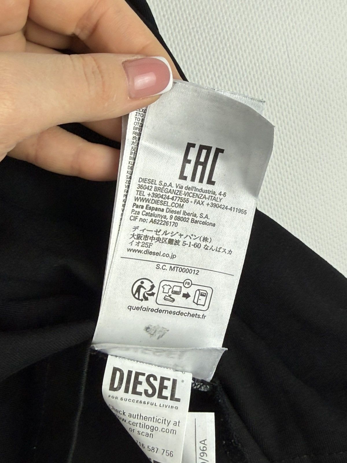 Diesel Diesel Men’s Short Sleeve Crewneck Chest Logo T Shirt Size US M / EU 48-50 / 2 - 13 Thumbnail