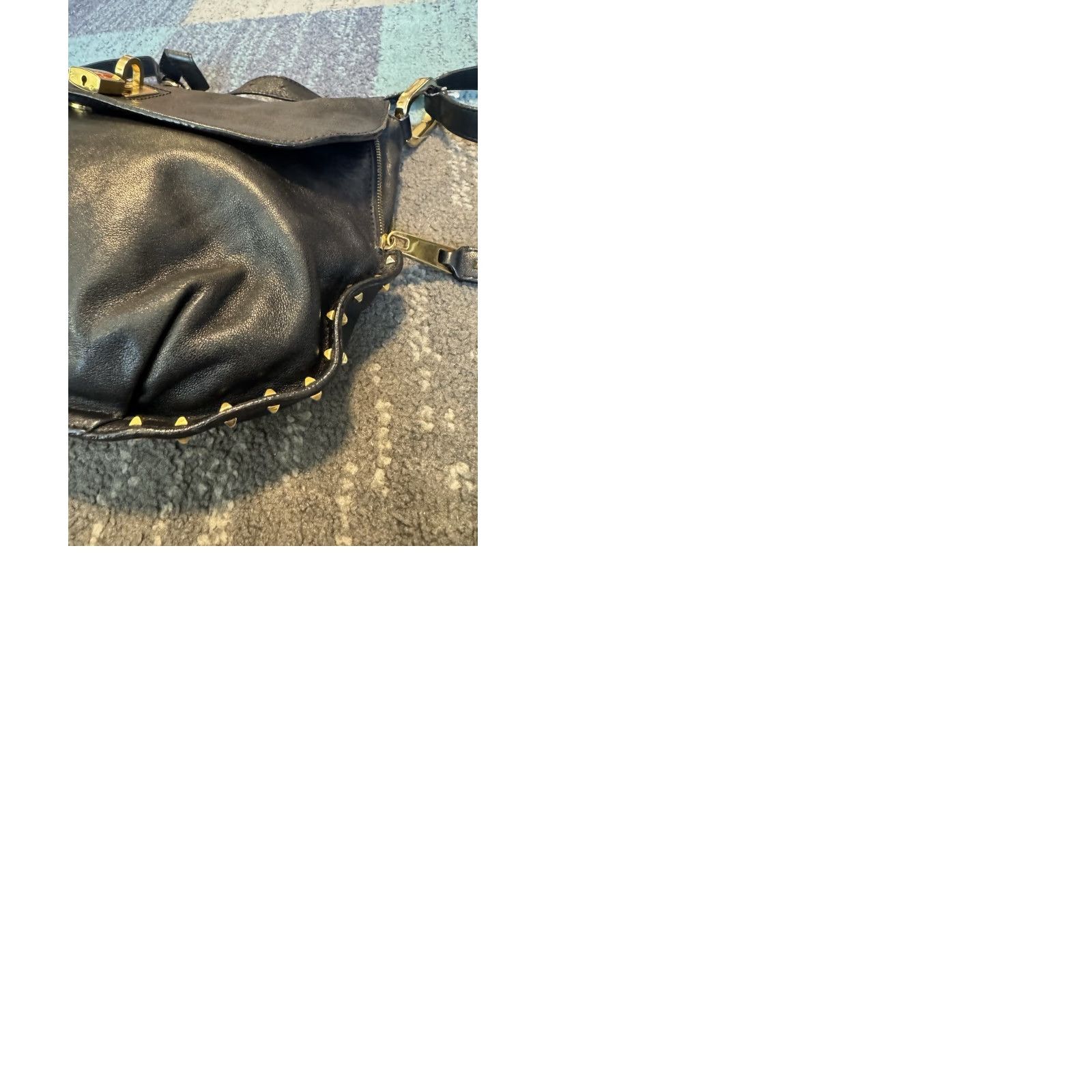 Marc Jacobs VINTAGE MARC JACOBS Shoulder Bag Studded Leather Made In Italy Black Women Adult Regular Leather Brown Accent Zipped Magnetic Closure Size ONE SIZE - 12 Thumbnail