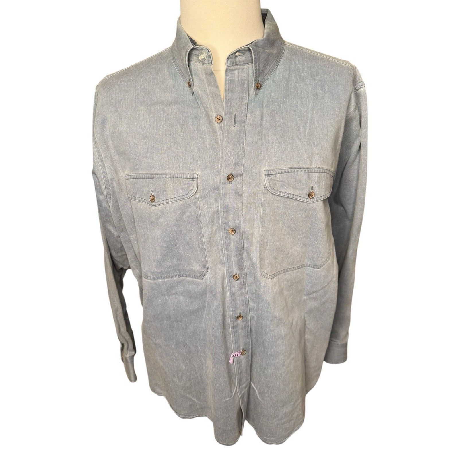 Ralph Lauren Ralph Lauren Chaps Vintage 90s Blue Long Sleeve Denim Shirt Size US XL / EU 56 / 4 - 1 Thumbnail