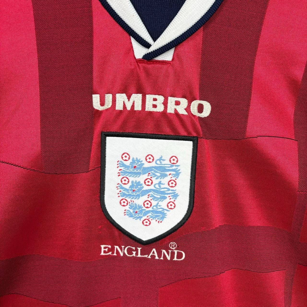 Umbro VINTAGE 1997-99 ENGLAND AWAY LONG SLEEVE SHIRT JERSEY Size US M / EU 48-50 / 2 - 5 Thumbnail