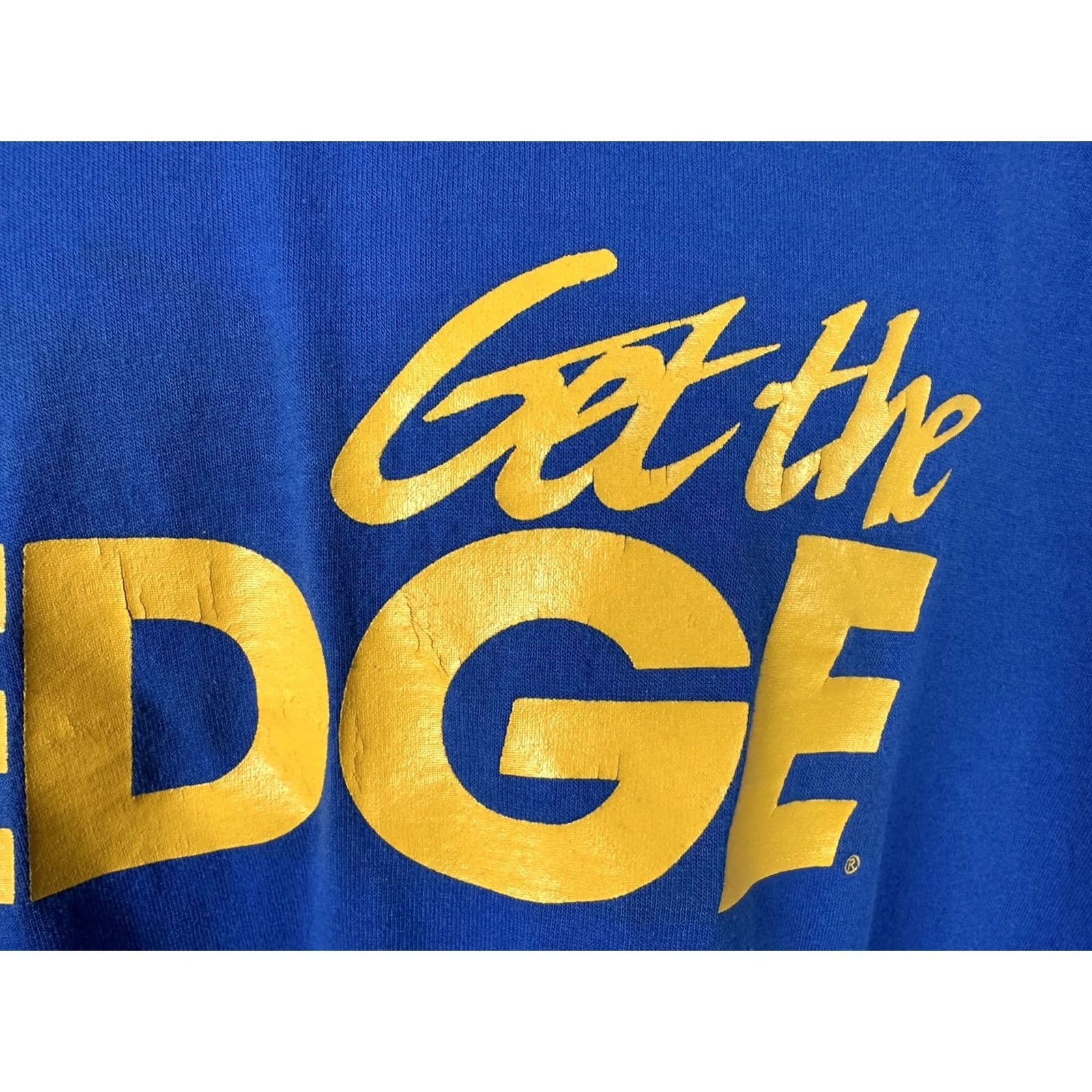 Hanes VINTAGE 90s Get the EDGE Shirt 2XL Fitness Personal Training Gym Muscle Workout Blue Size US XXL / EU 58 / 5 - 5 Thumbnail