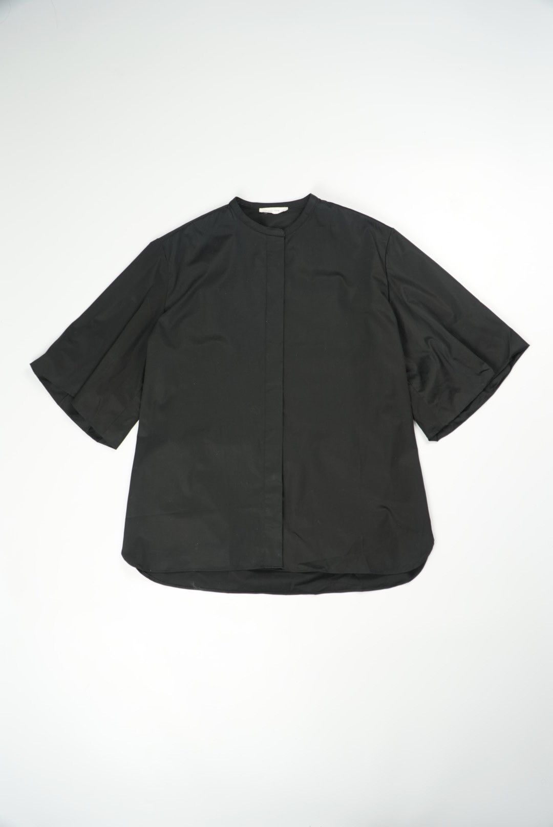 The Row The Row Collarless Black Short Sleeve Polo Size US S / EU 44-46 / 1 - 1 Thumbnail