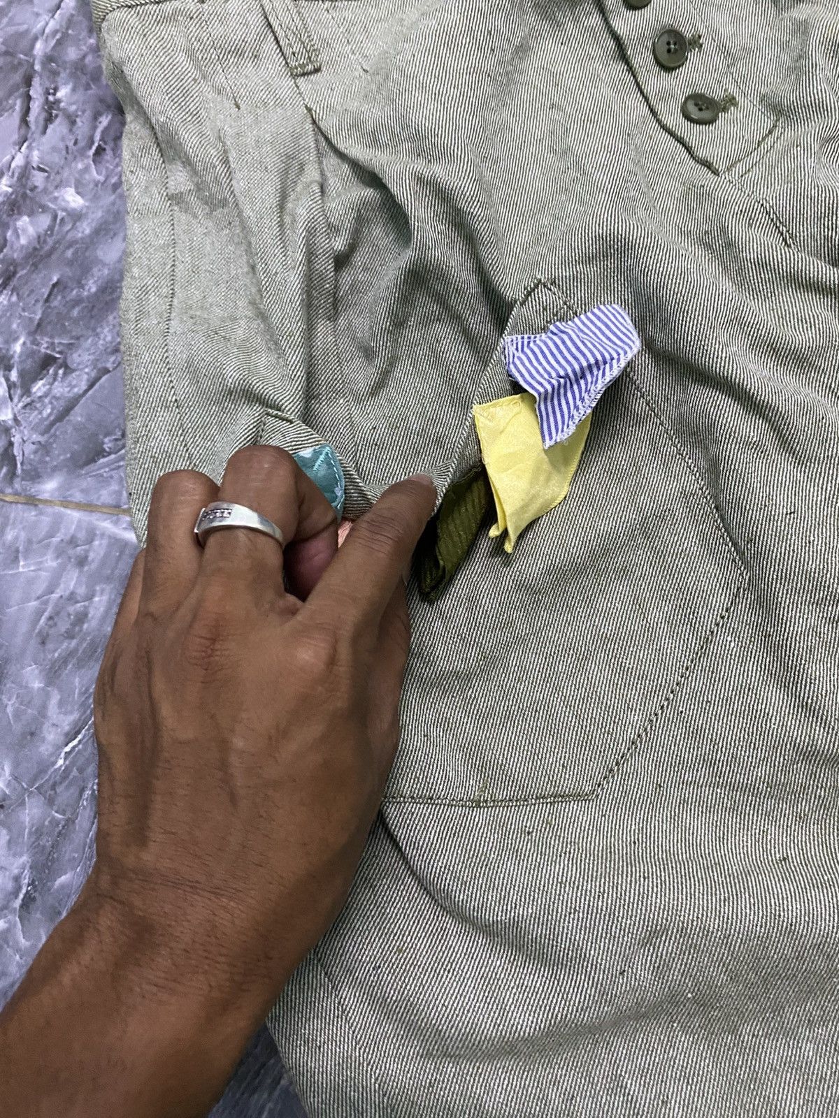 Ne-Net VINTAGE NE-NET X ISSEY MIYAKE Tape Drop Crotch Cropped Pants Size US 30 / EU 46 - 5 Thumbnail