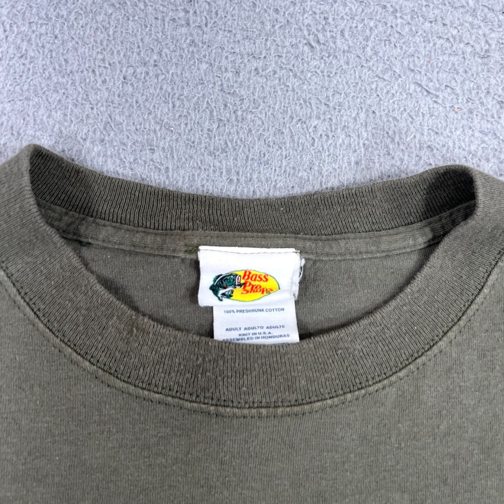 Bass Pro Shops VINTAGE Bass Pro Shops Mens Shirt Green Graphic Print Short Sleeve Tee XL Green 90s Grunge USA Bass Pro Shop Mens T-Shirt Size US XL / EU 56 / 4 - 3 Thumbnail