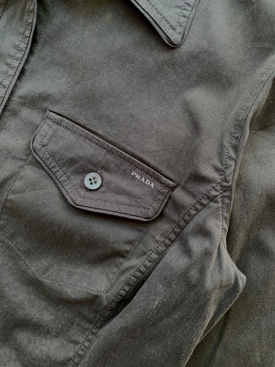 Prada FREE TAX! 2000s Military Printed Logo Ls Shirt Size US S / EU 44-46 / 1 - 7 Thumbnail