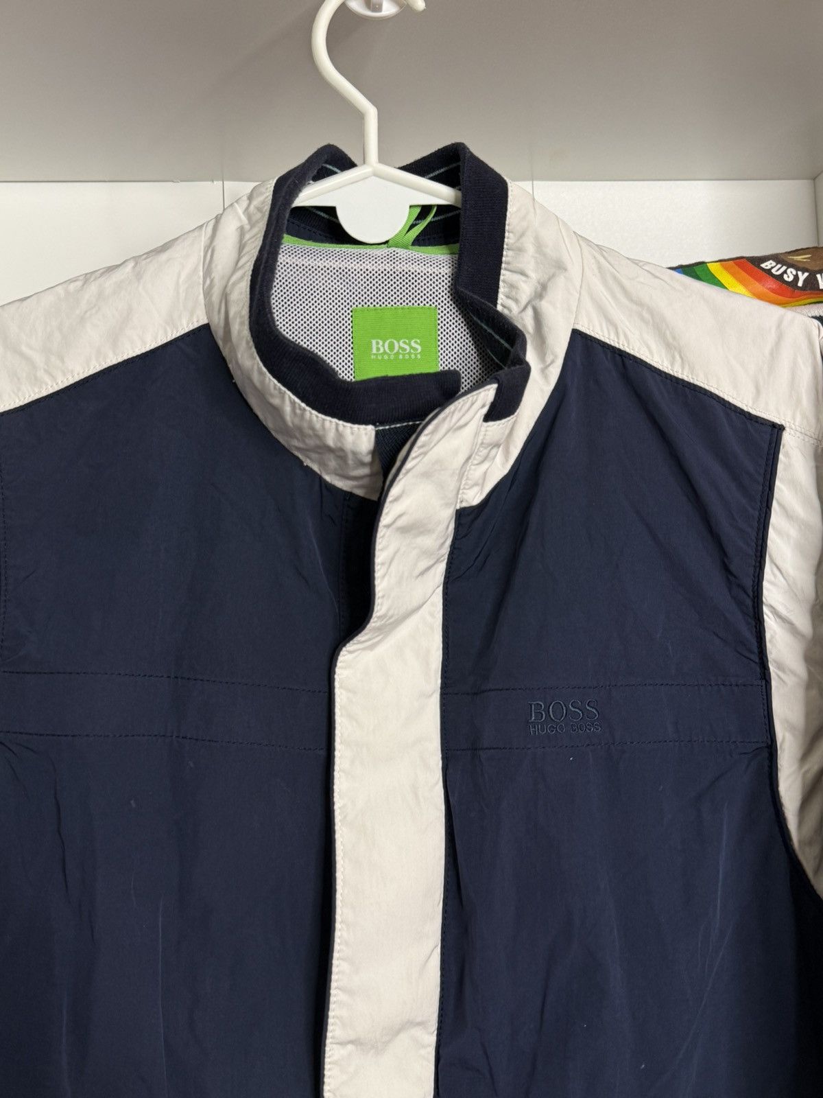 Hugo Boss Hugo Boss Blue/White Green label nylon jacket size L Size US L / EU 52-54 / 3 - 2 Thumbnail