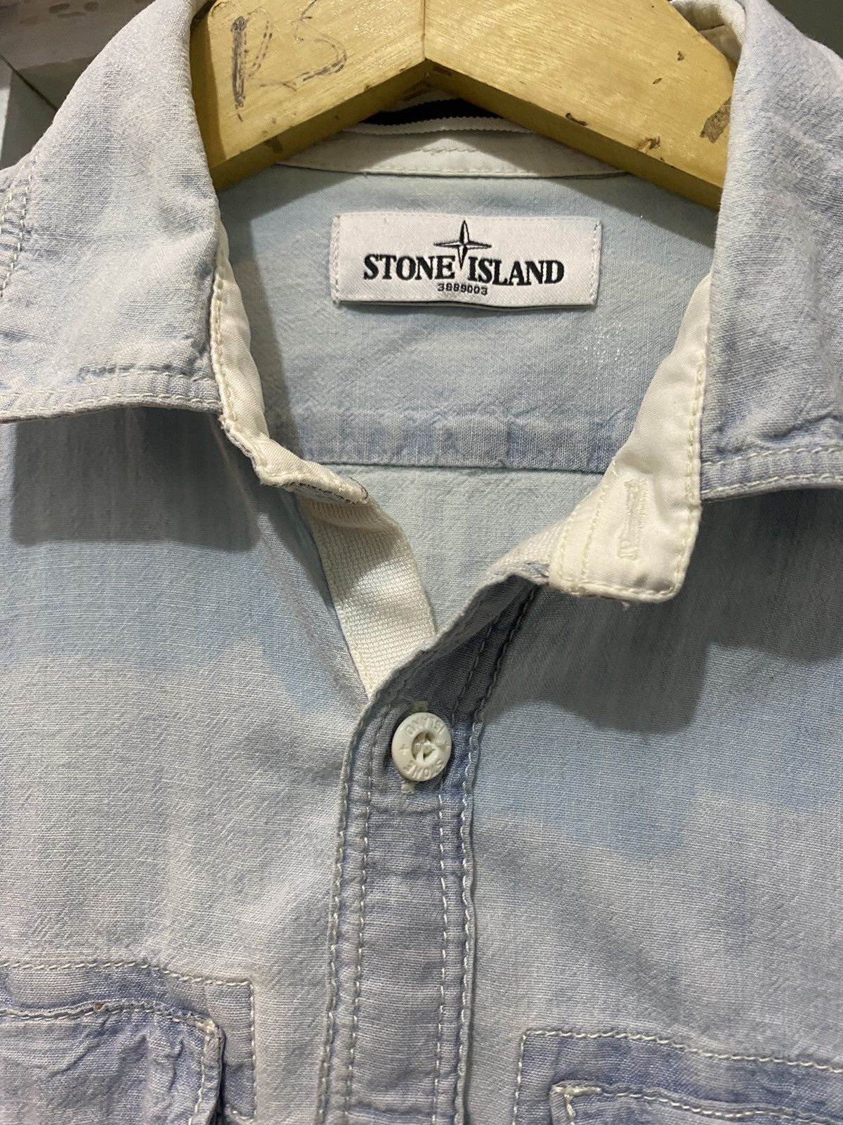 Stone Island 2013 Stone island Blue Acid Wash Denim Cotton shirt Size US S / EU 44-46 / 1 - 3 Thumbnail