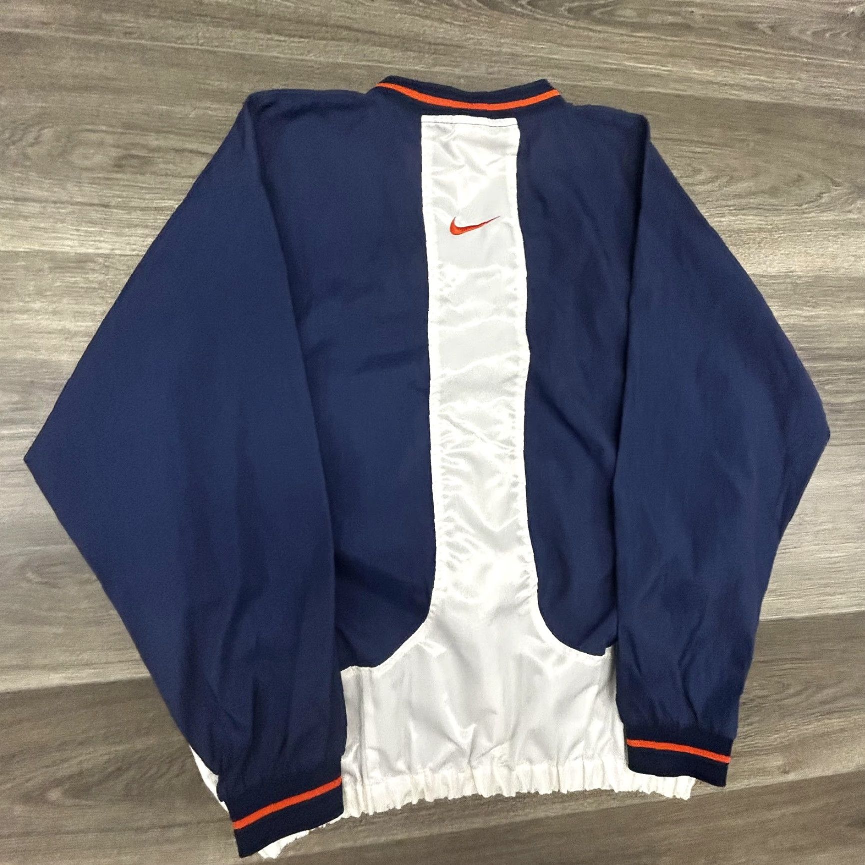 Nike VINTAGE Nike Jacket Mens XL Blue White Pullover Windbreaker Center Swoosh 90s Size US XL / EU 56 / 4 - 7 Thumbnail