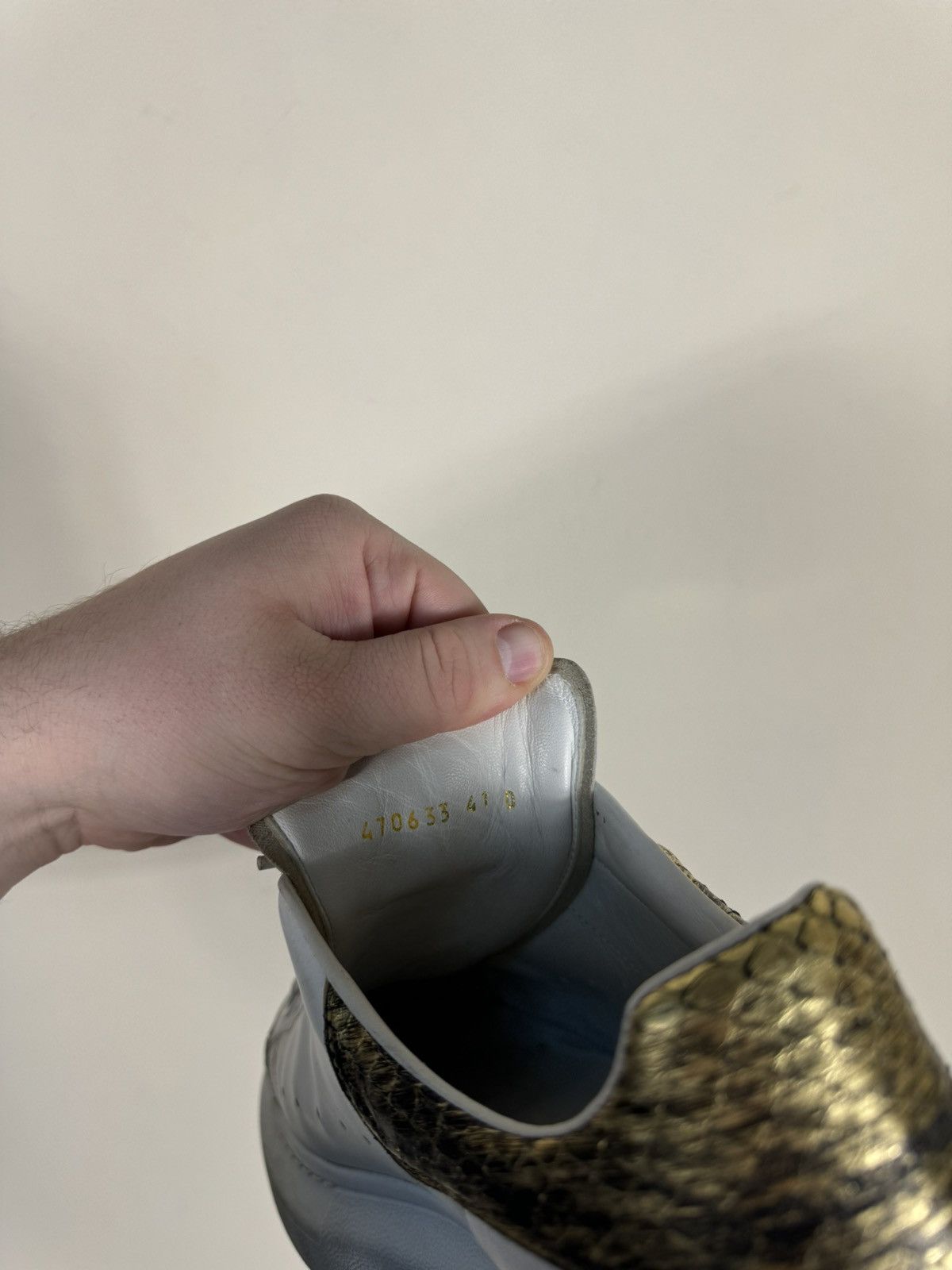 Alexander McQueen Alexander McQueen Oversized Gold Python Print Sneakers Size US 11 / IT 41 - 14 Thumbnail