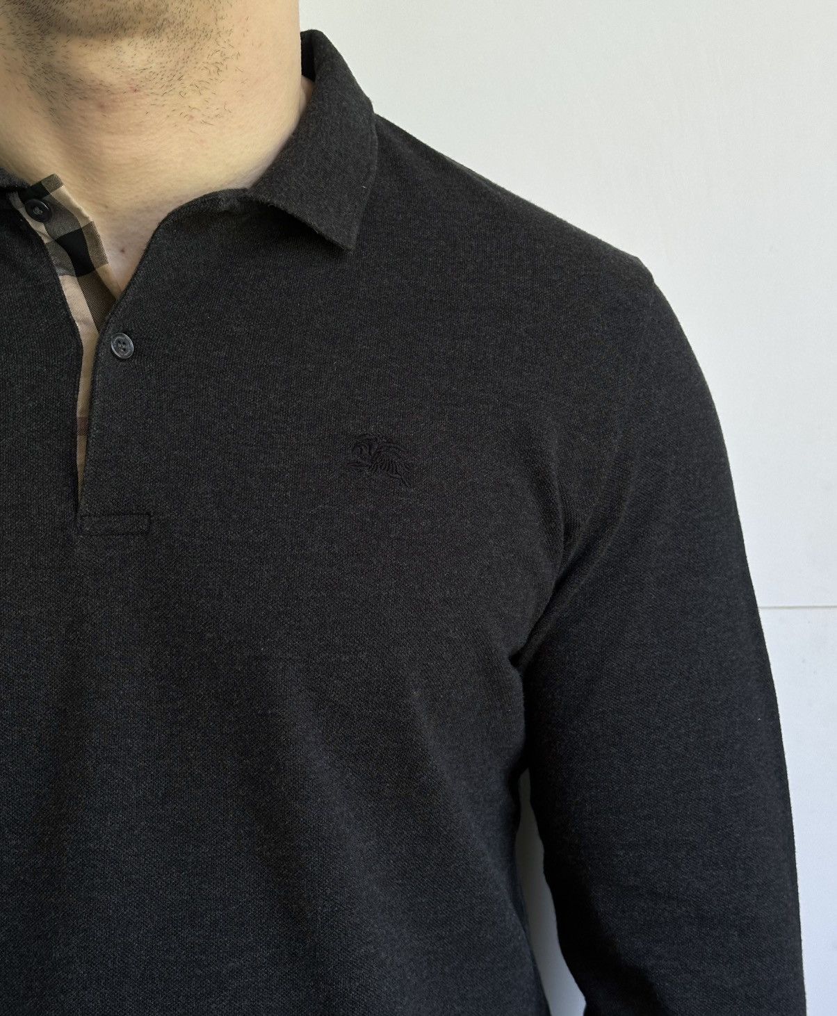 Burberry Burberry Men's Long Sleeve Polo Shirt Size XXL Check Placket Size US XXL / EU 58 / 5 - 2 Thumbnail