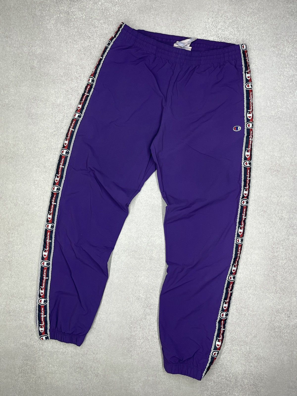 Champion × Vintage Vintage Champion Nylon Sweatpants Lampas Violet Y2K Size US 34 / EU 50 - 1 Thumbnail