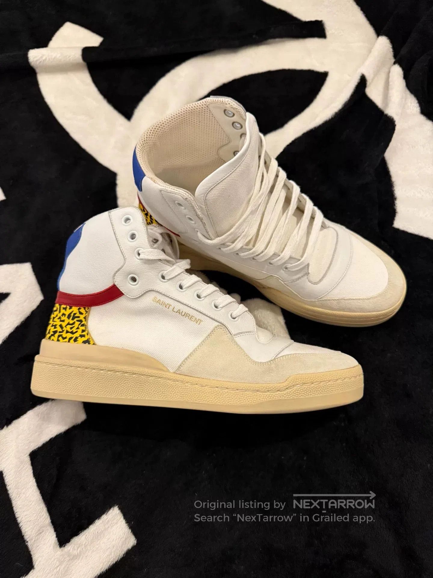 Saint Laurent Paris Saint Laurent High-Top Sneakers with Print. Size US 8 / EU 41 - 1 Thumbnail