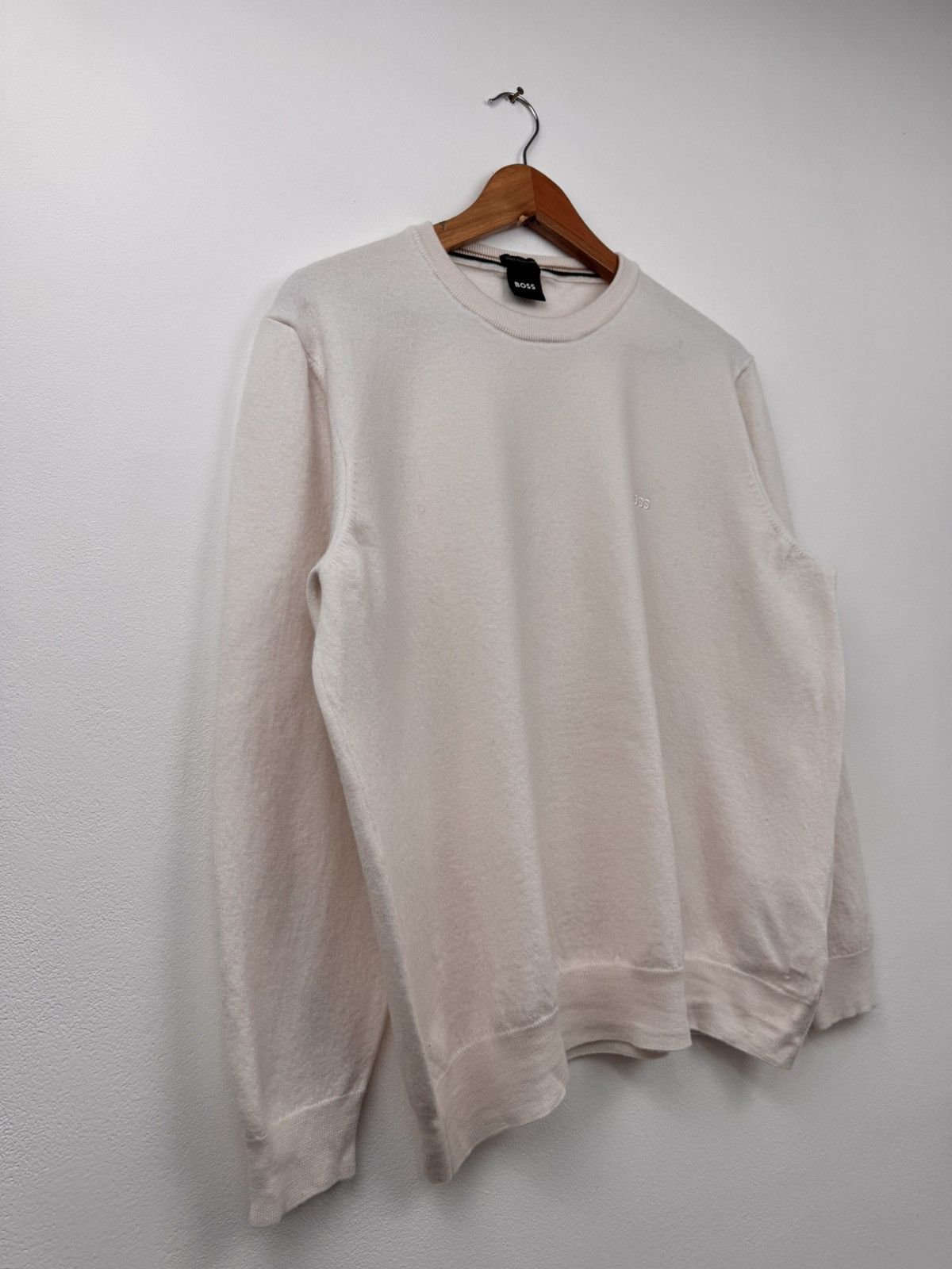 Hugo Boss Boss Men Crew Neck Sweater Cream Size XXL Size US XXL / EU 58 / 5 - 5 Thumbnail