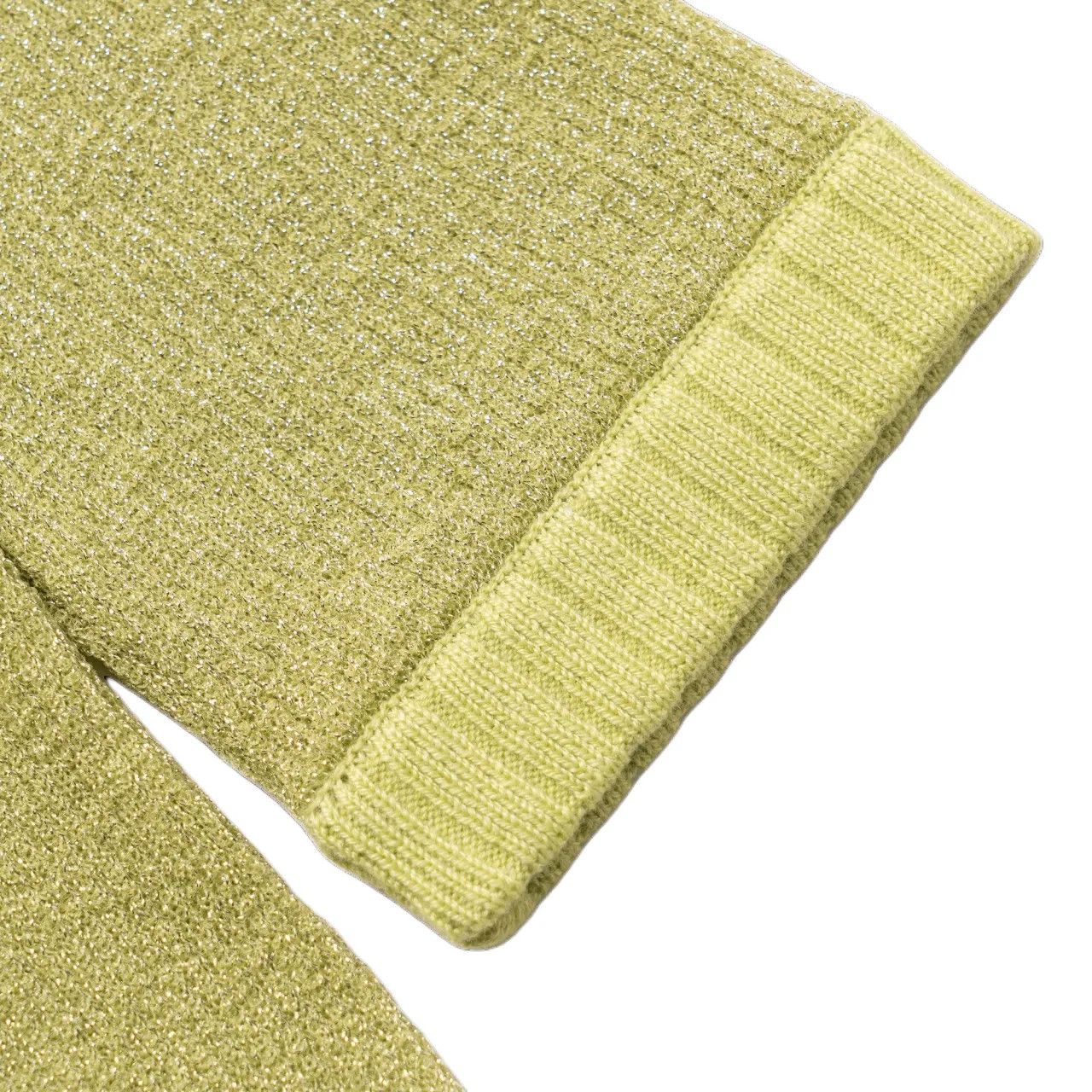 Gucci o1la5ras0526 Lamé Knit Top With Interlocking G in Green Size M / US 6-8 / IT 42-44 - 4 Thumbnail
