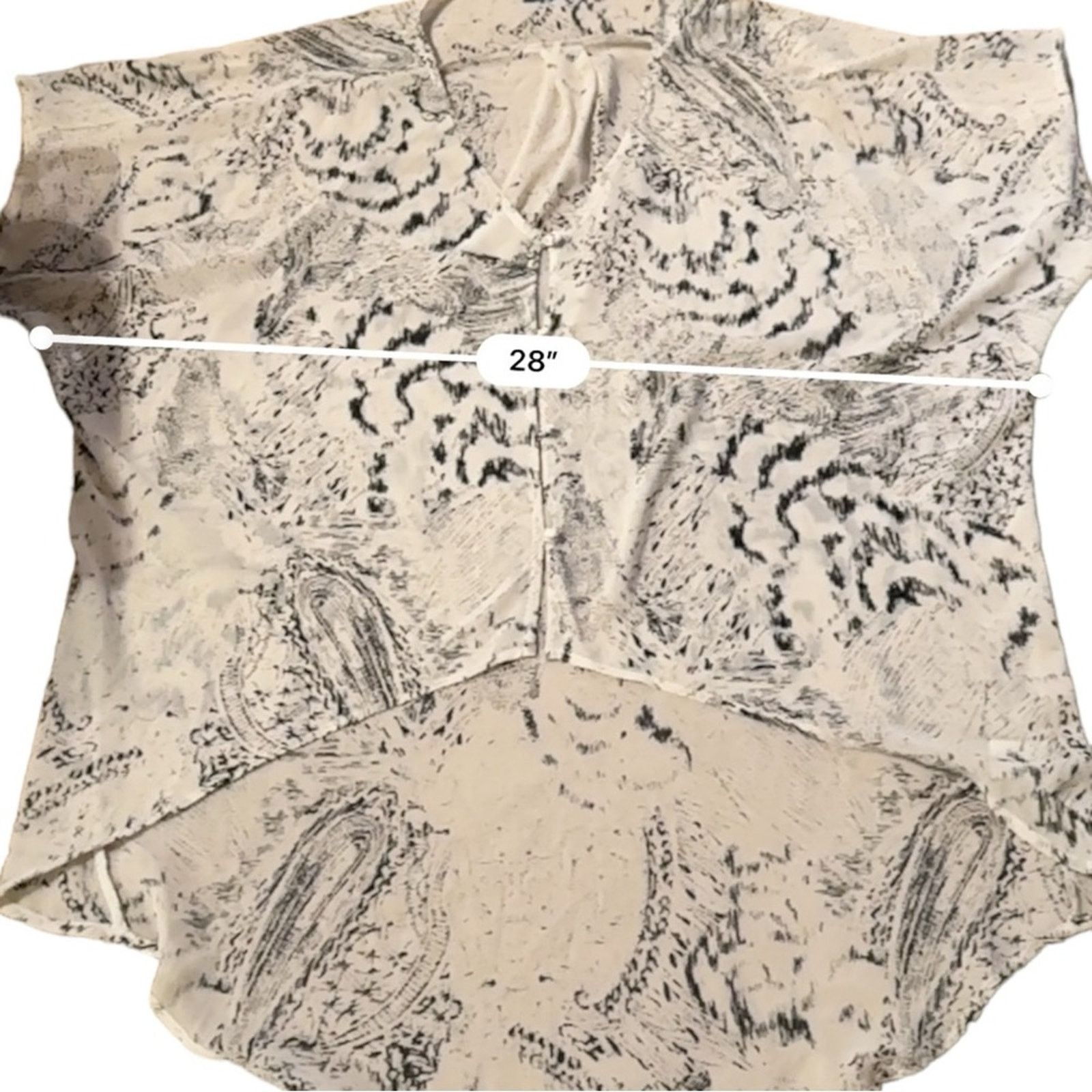 ASTR The Label ASTR Cream & Black Animal Print High Low Shear Tunic Top S Size S / US 4 / IT 40 - 7 Thumbnail