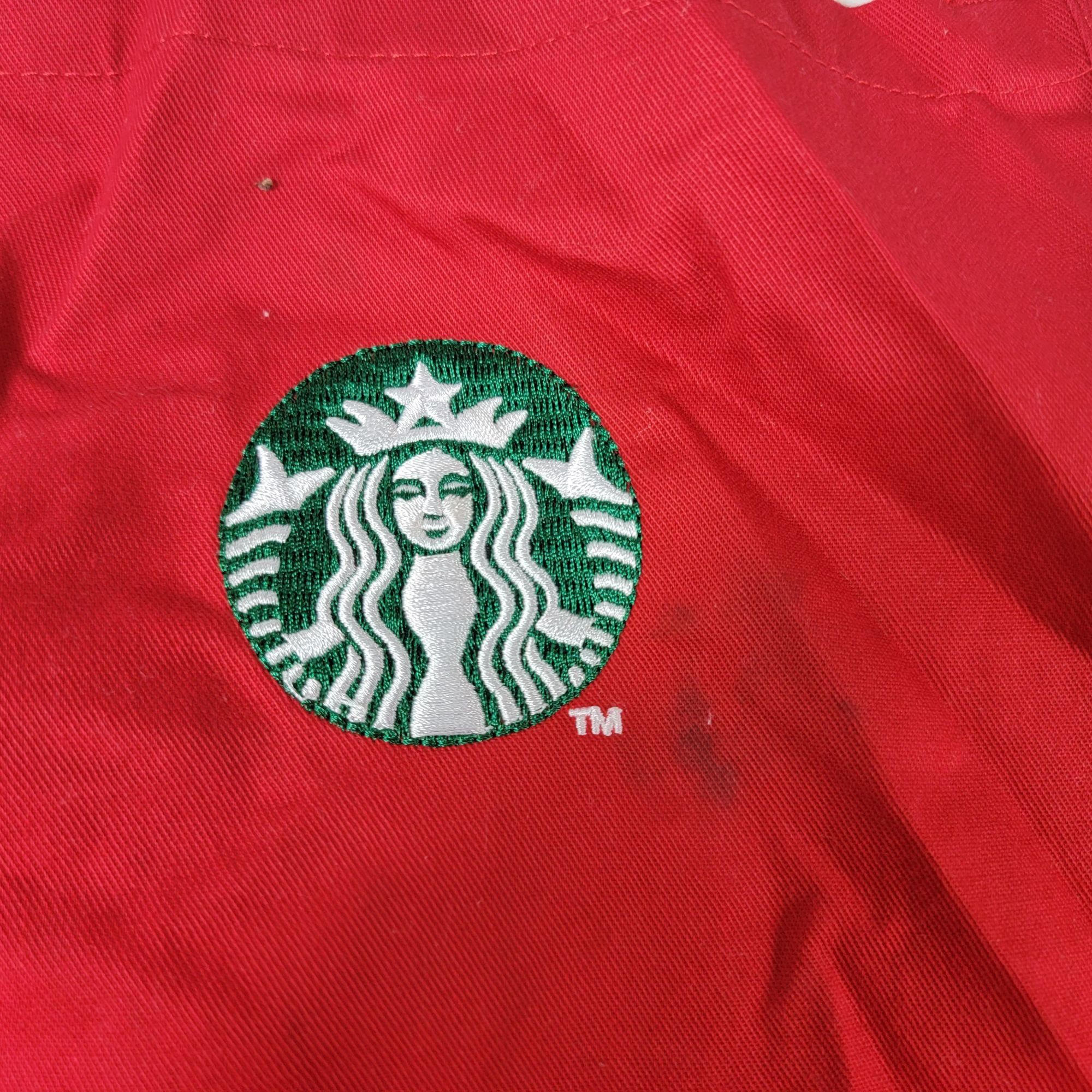 Other Starbucks Red Apron With Embroidered Logo 2 Pockets Adjustab Size ONE SIZE - 6 Thumbnail