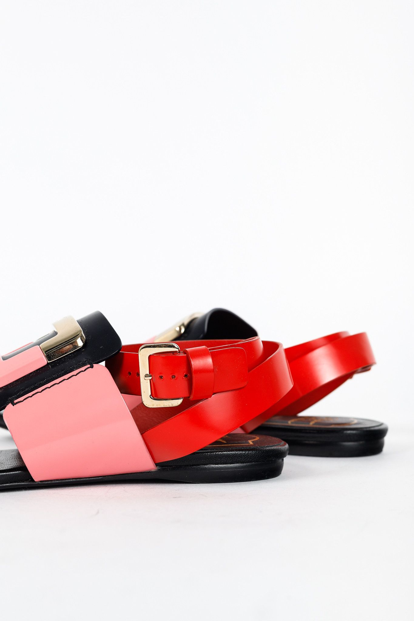 Roger Vivier Roger Vivier SS/14 Colour-Block Buckle Flat Sandals Size US 4 / IT 34 - 9 Thumbnail