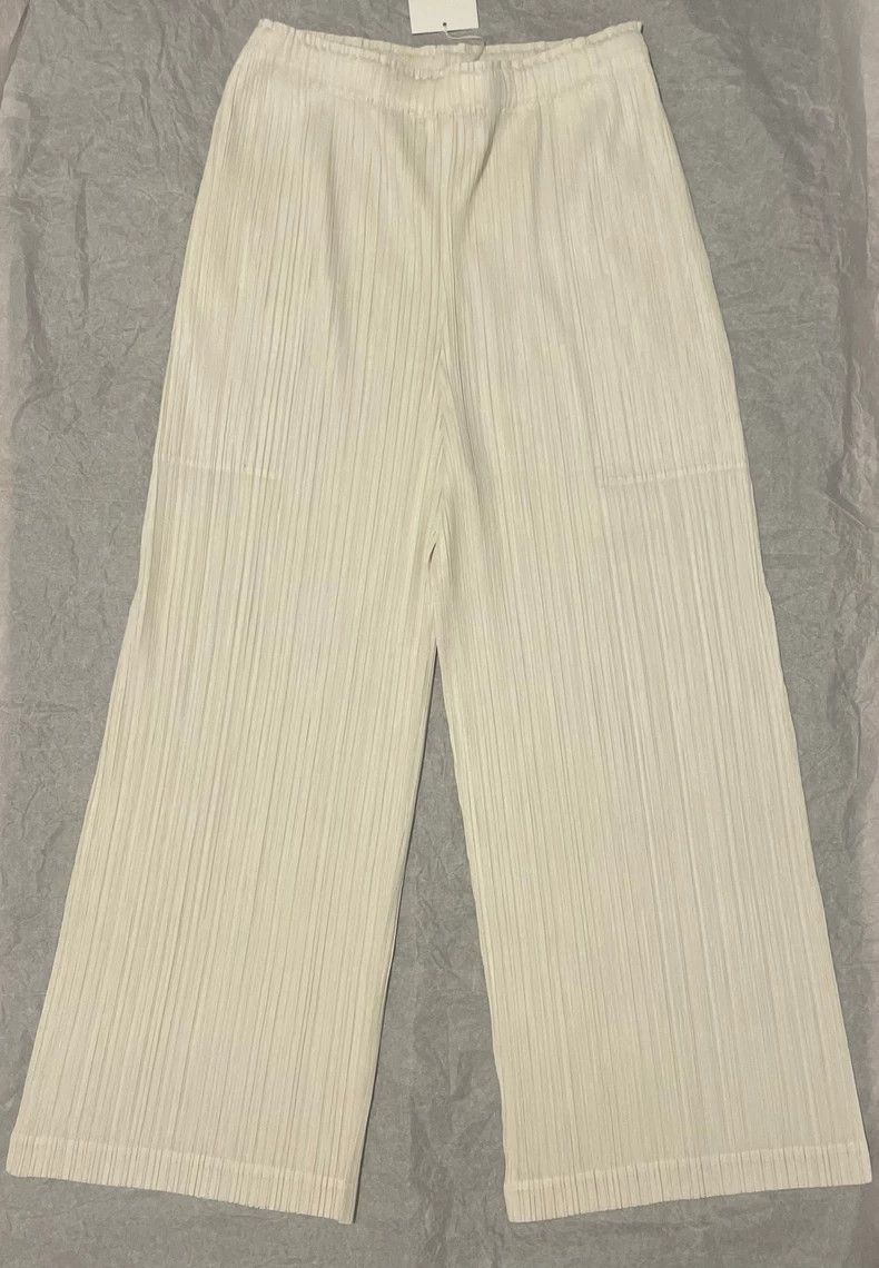 Issey Miyake Issey Miyake Off-white wide-leg pants Size 25" / US 0 / IT 36 - 6 Thumbnail
