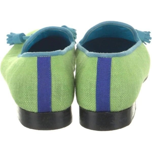 Hadleigh's HADLEIGH'S Colorblock Pattern Loafers Linen Suede Green/Aqua Size US 12 / IT 42 - 3 Thumbnail