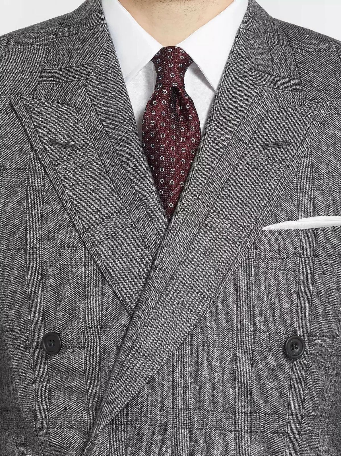 Kingsman Grey Double-Breasted Glen Check Suit Size 36R - 7 Thumbnail