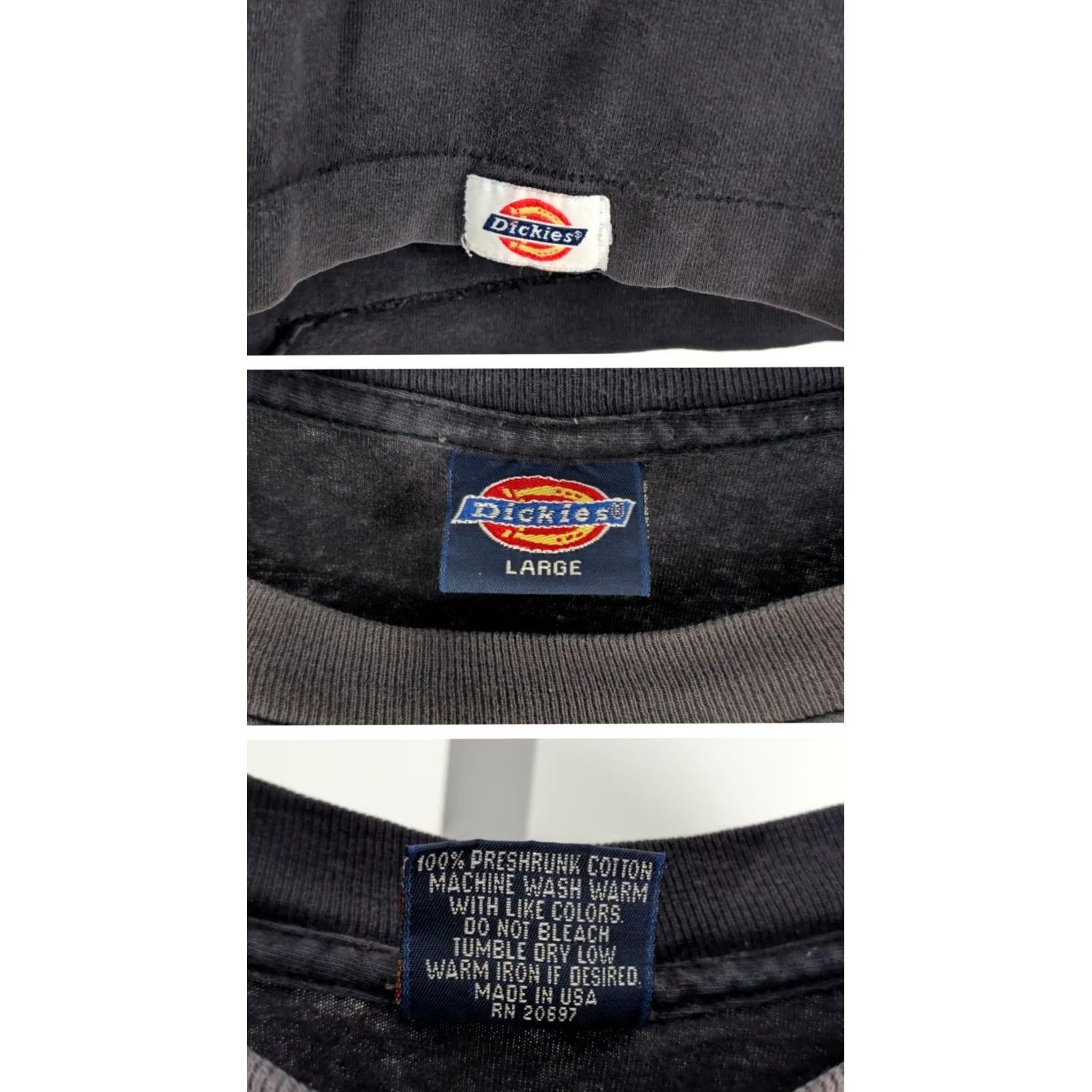 Dickies VINTAGE Dickies T-Shirt Charcoal Grey Pocket USA L Dickies Sun Faded 90s Grunge Thrashed Men Mens Shirt Short Sleeve Cotton Size US L / EU 52-54 / 3 - 4 Thumbnail