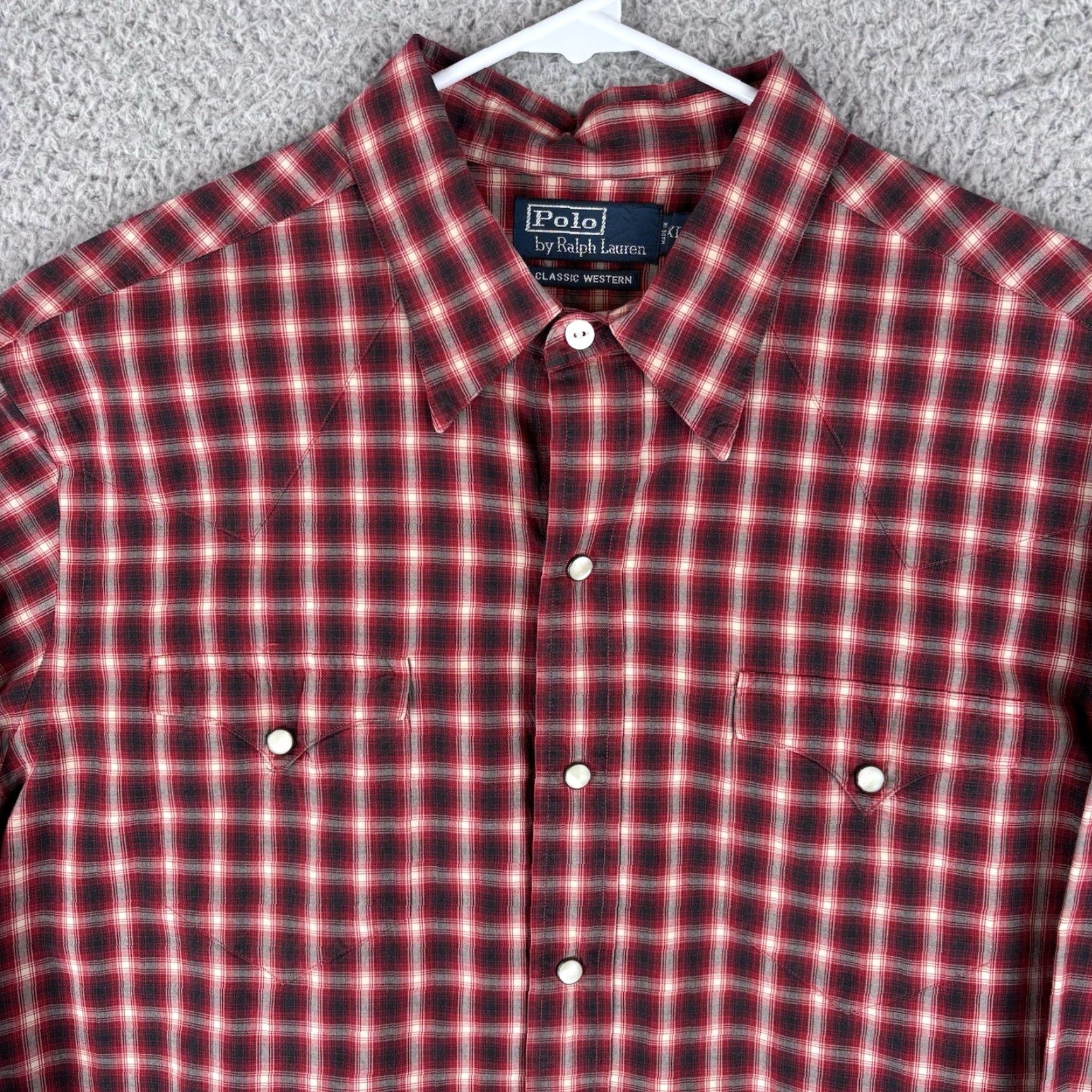 Polo Ralph Lauren VINTAGE Polo Ralph Lauren Classic Western Pearl Snap Shirt Red Plaid Men's XL Shirt Size US XL / EU 56 / 4 - 2 Thumbnail