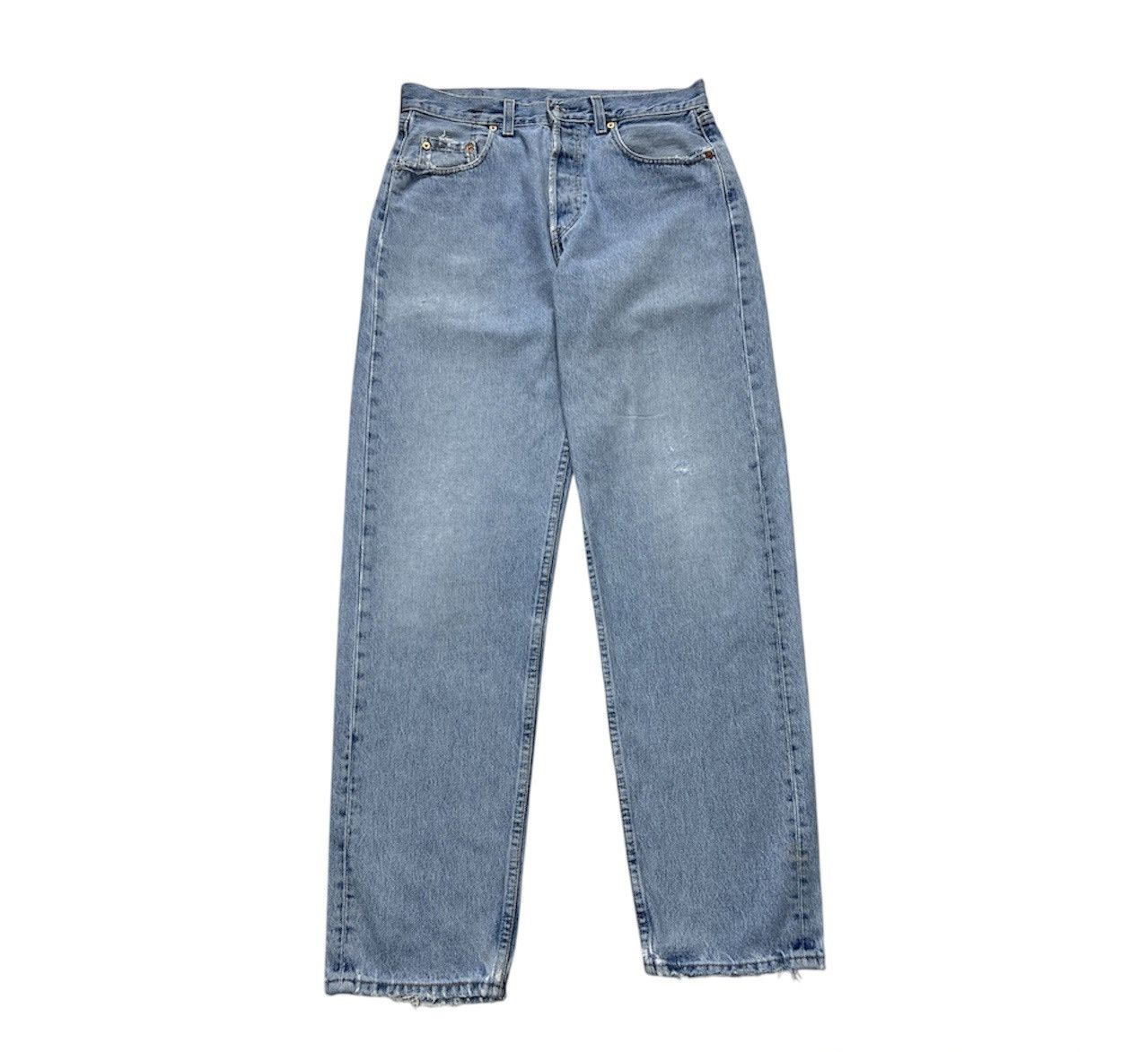 Levi's Vintage 90s Levi’s 518 light blue washed distressed jeans Size US 33 - 2 Thumbnail