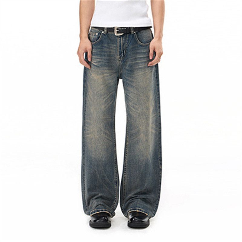 Vintage Casual Distressed Washed Vintage Loose Straight Jeans Size US 32 / EU 48 - 4 Thumbnail