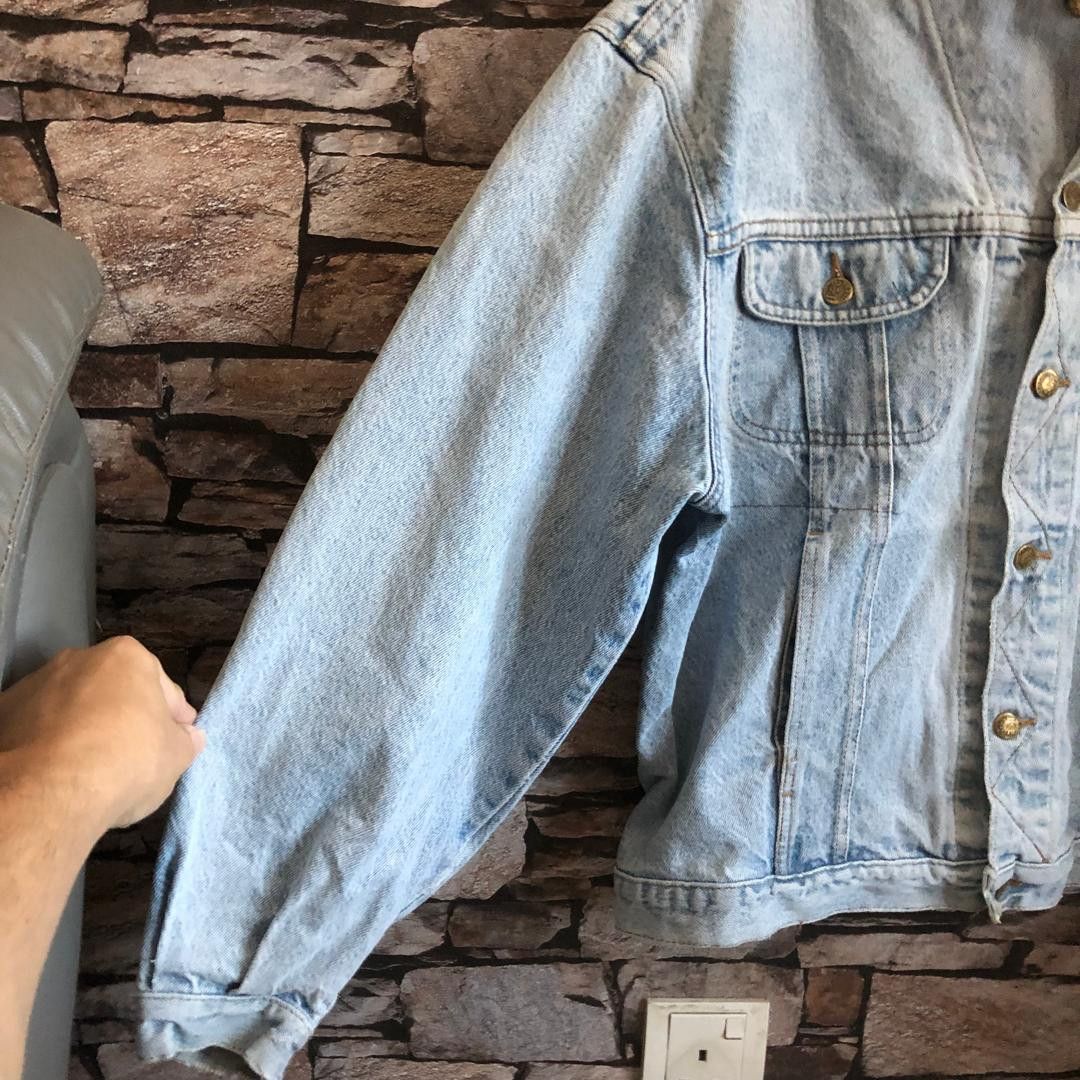 Lee Lee Light Wash Denim Jacket Boxy Cropped Streetwear Size US L / EU 52-54 / 3 - 6 Thumbnail