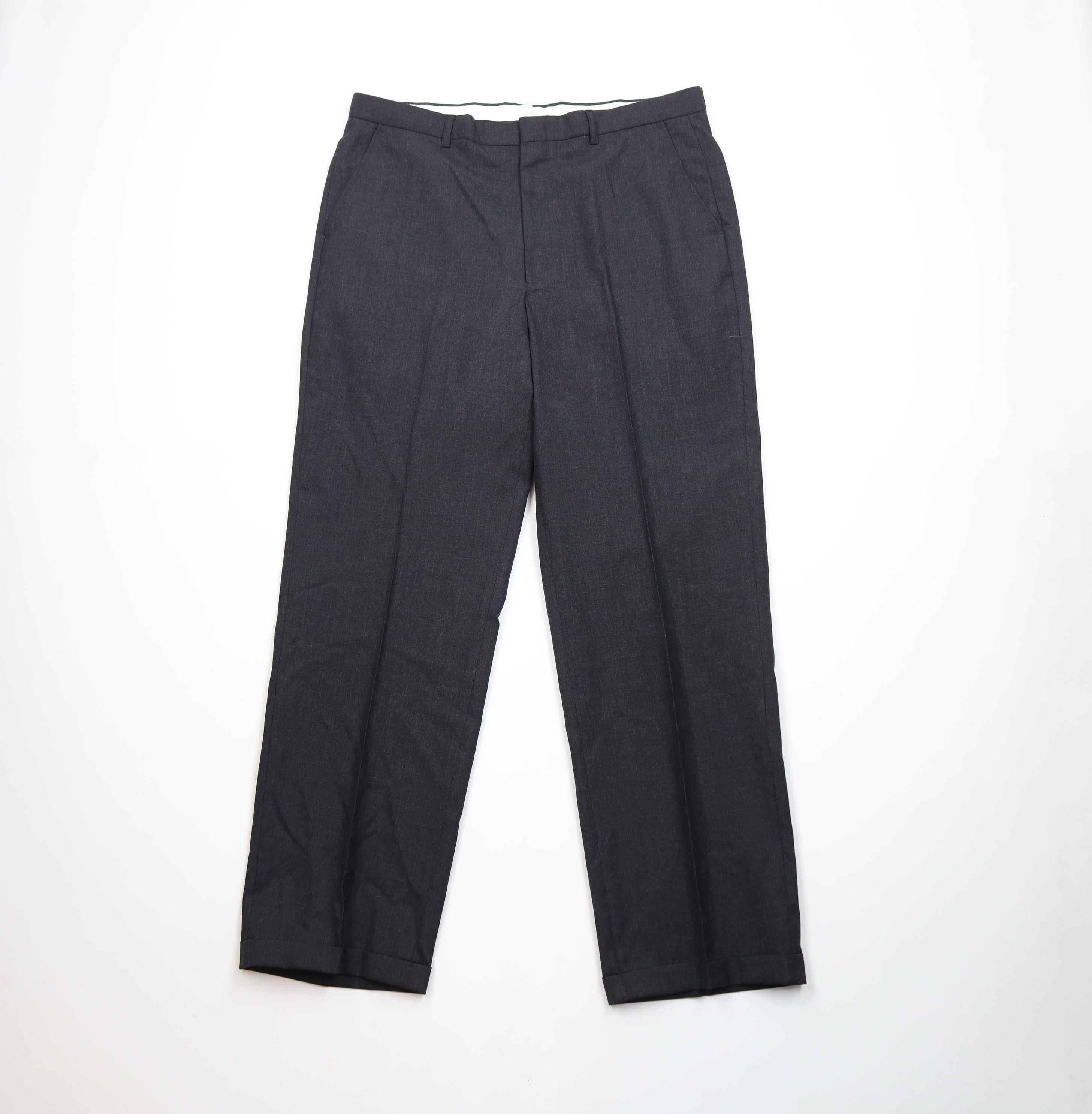 Vintage 90s Streetwear Wide Leg Chino Pants Charcoal Gray