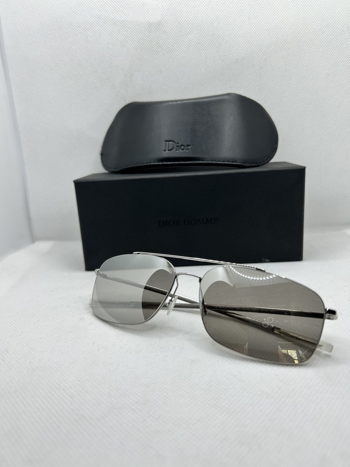 Dior Dior Homme Silver Aviator Sunglasses Hedi Slimane Size ONE SIZE - 4 Thumbnail