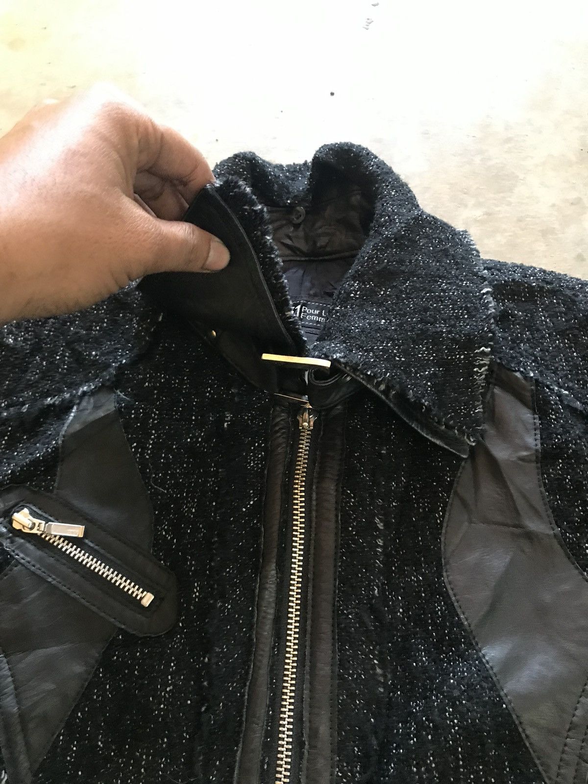 5351 POUR LES FEMMES 00s Patch Work Tweed Jacket Size M / US 6-8 / IT 42-44 - 6 Thumbnail