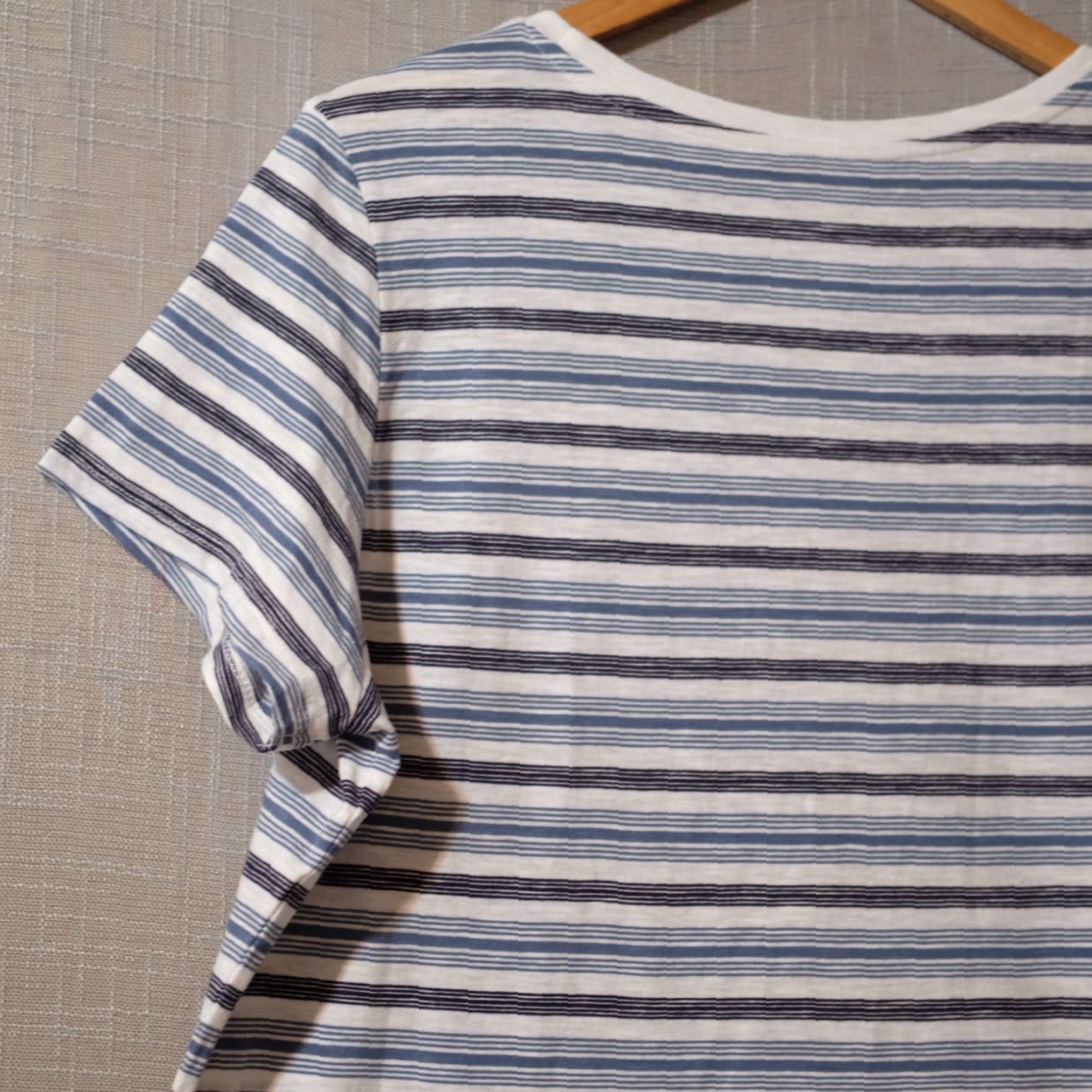 Vintage dip Short Sleeve T-Shirt Womens L Blue/Black/White 100% Cotton Nwot! H56-23 Crew Neck Lightweight Casual Size L / US 10 / IT 46 - 6 Thumbnail