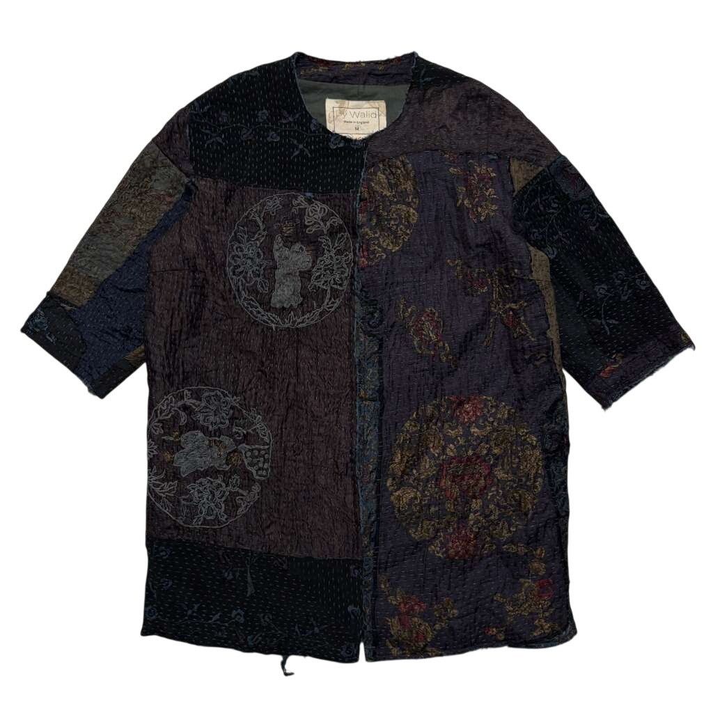 By Walid By Walid Frayed Boro Patchwork Silk Jacket Dark Blue M Size M / US 6-8 / IT 42-44 - 1 Thumbnail