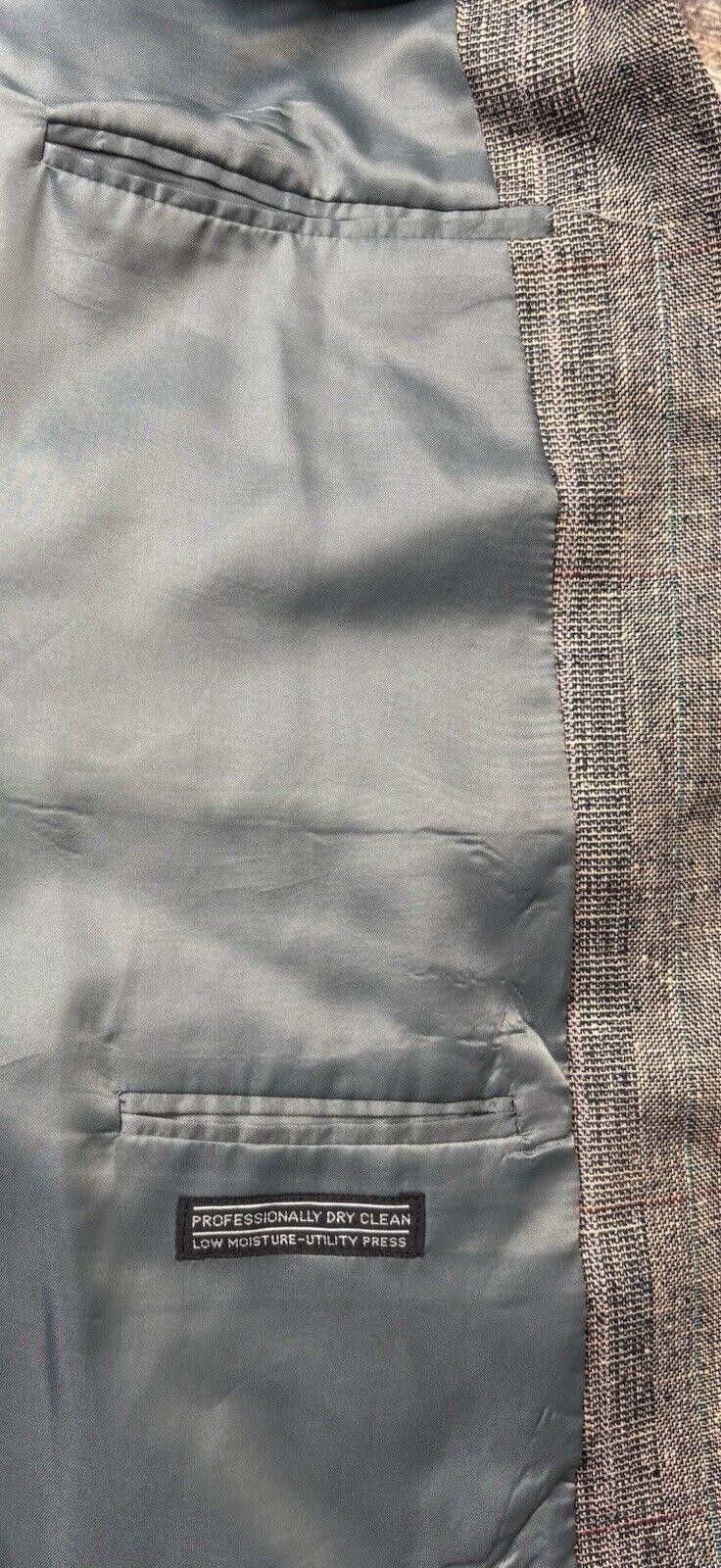 Other Moda Prima 100% Silk Blazer Jacket Men's 42R Plaid Twill Size 42R - 12 Thumbnail