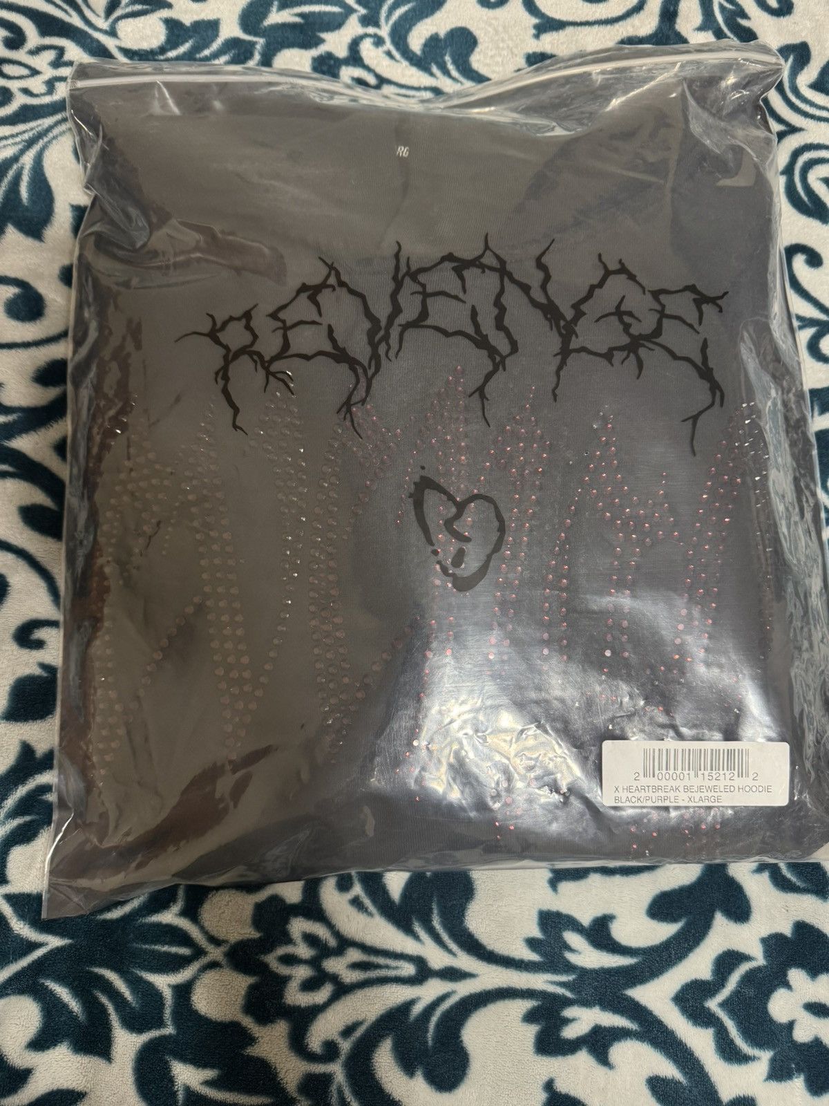 Revenge Revenge X Heartbreak Bejeweled Hoodie Black/Purple Size US XL / EU 56 / 4 - 7 Thumbnail