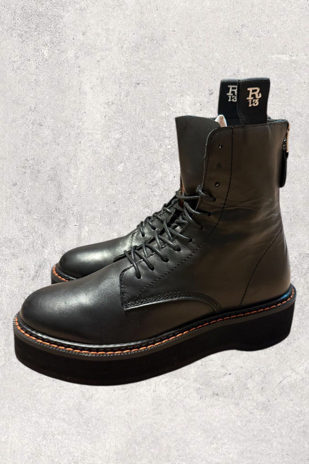R13 R13 black stack boots 40 women made in italy shoes Size US 10 / IT 40 - 3 Thumbnail