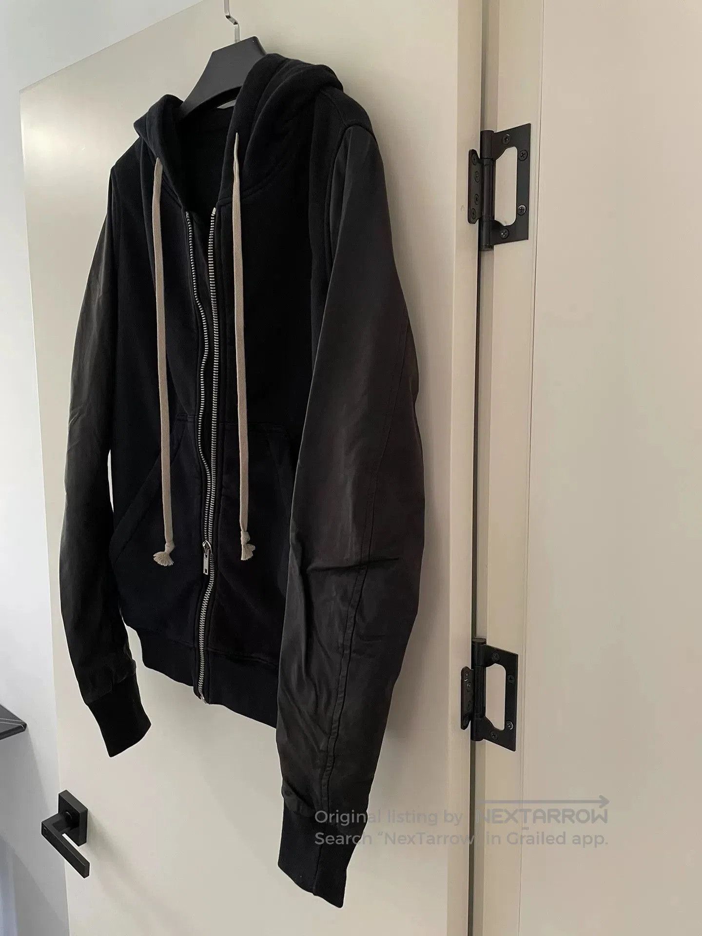 Rick Owens Rick Owens Hoodie with Leather Sleeves. Size US XS / EU 42 / 0 - 4 Thumbnail