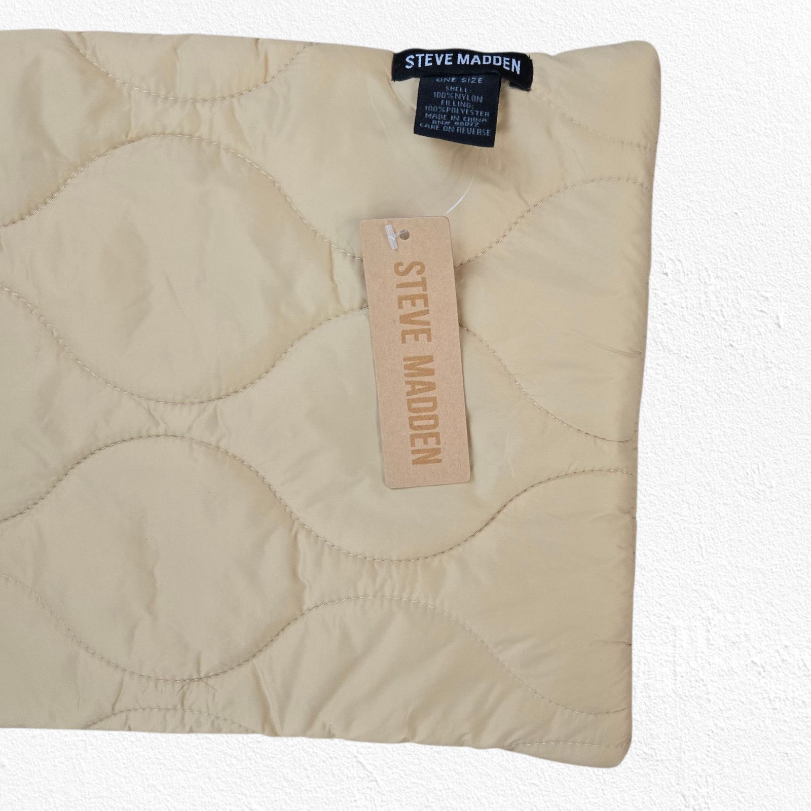 Steve Madden Steve Madden Yellow Peach Colorblock Quilted Scarf Pockets Size ONE SIZE - 4 Thumbnail