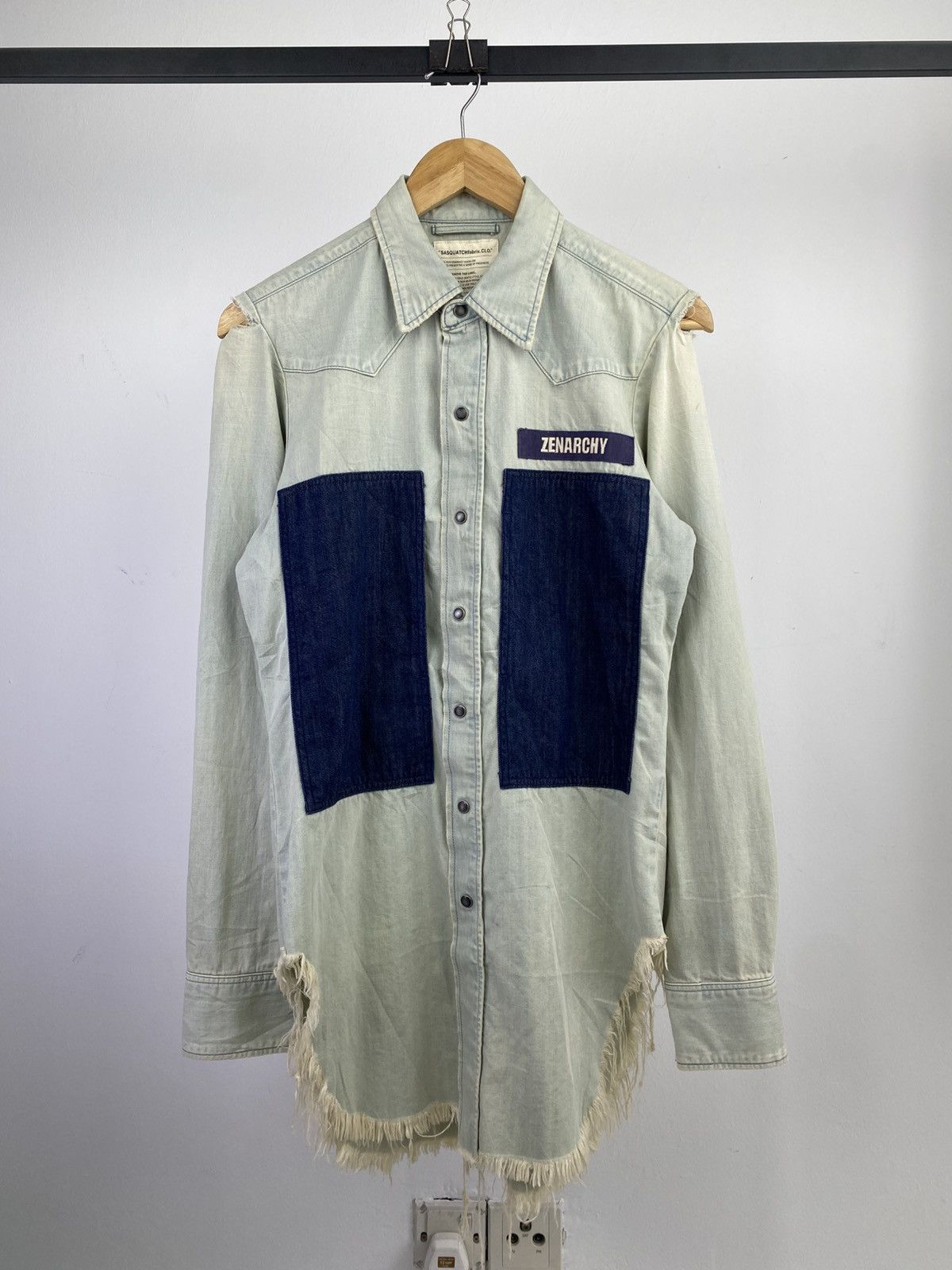 Sasquatchfabrix SS11 Sasquatchfabrix "Zearchy" Distressed Denim Shirt Size US S / EU 44-46 / 1 - 1 Thumbnail