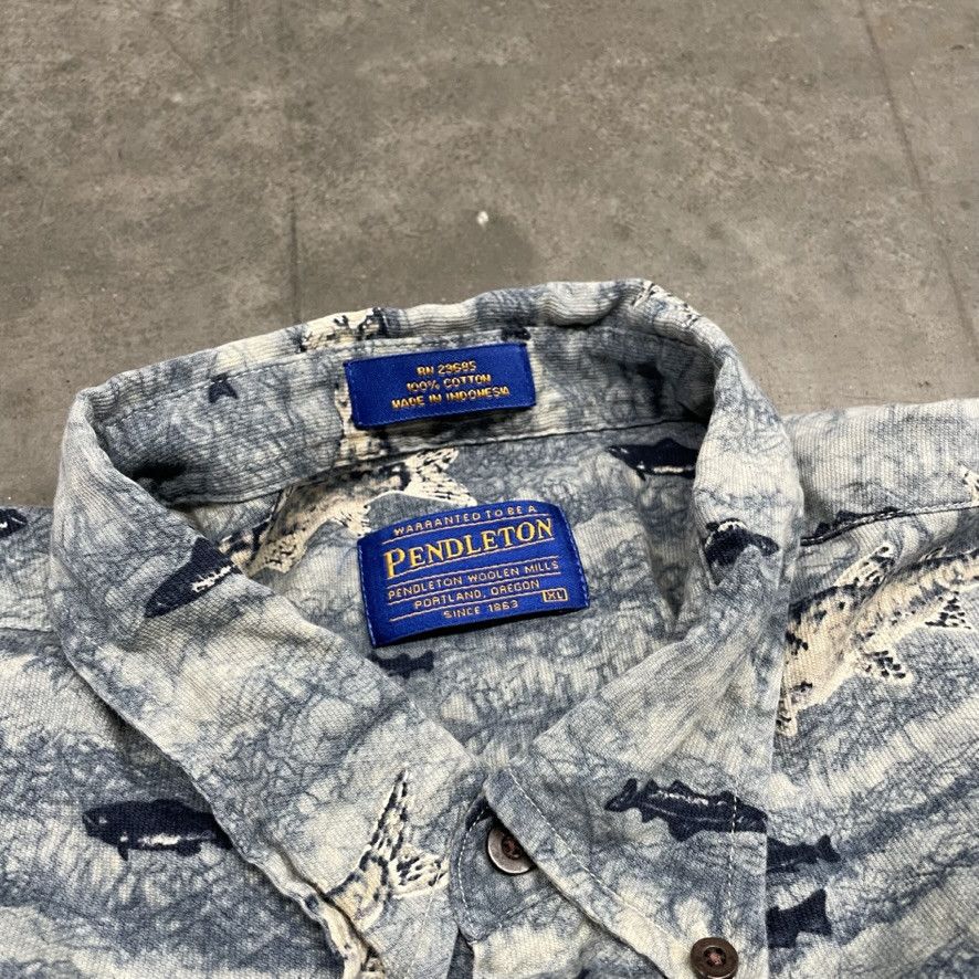 Pendleton Vintage Pendleton Fishing Patterned Button Up Shirt 90s Size US XL / EU 56 / 4 - 4 Thumbnail
